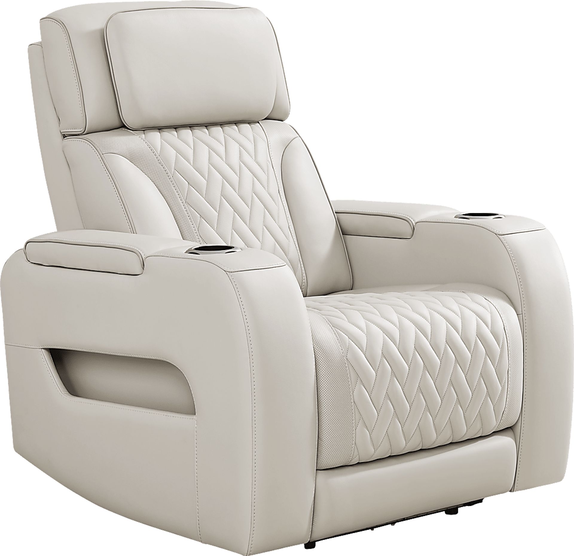 Encore Gray Leather Triple Power Recliner - Image 3