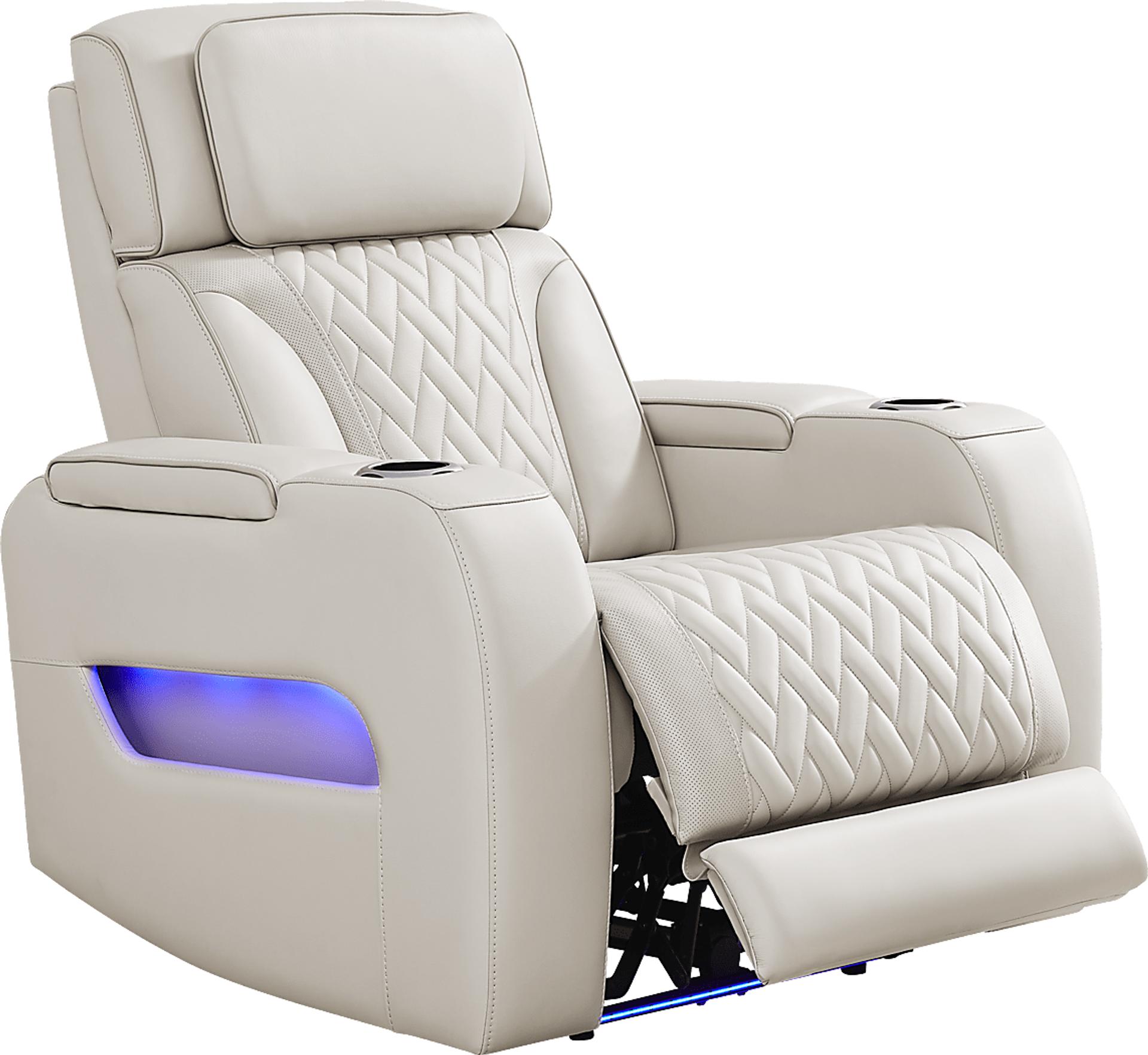 Encore Gray Leather Triple Power Recliner
