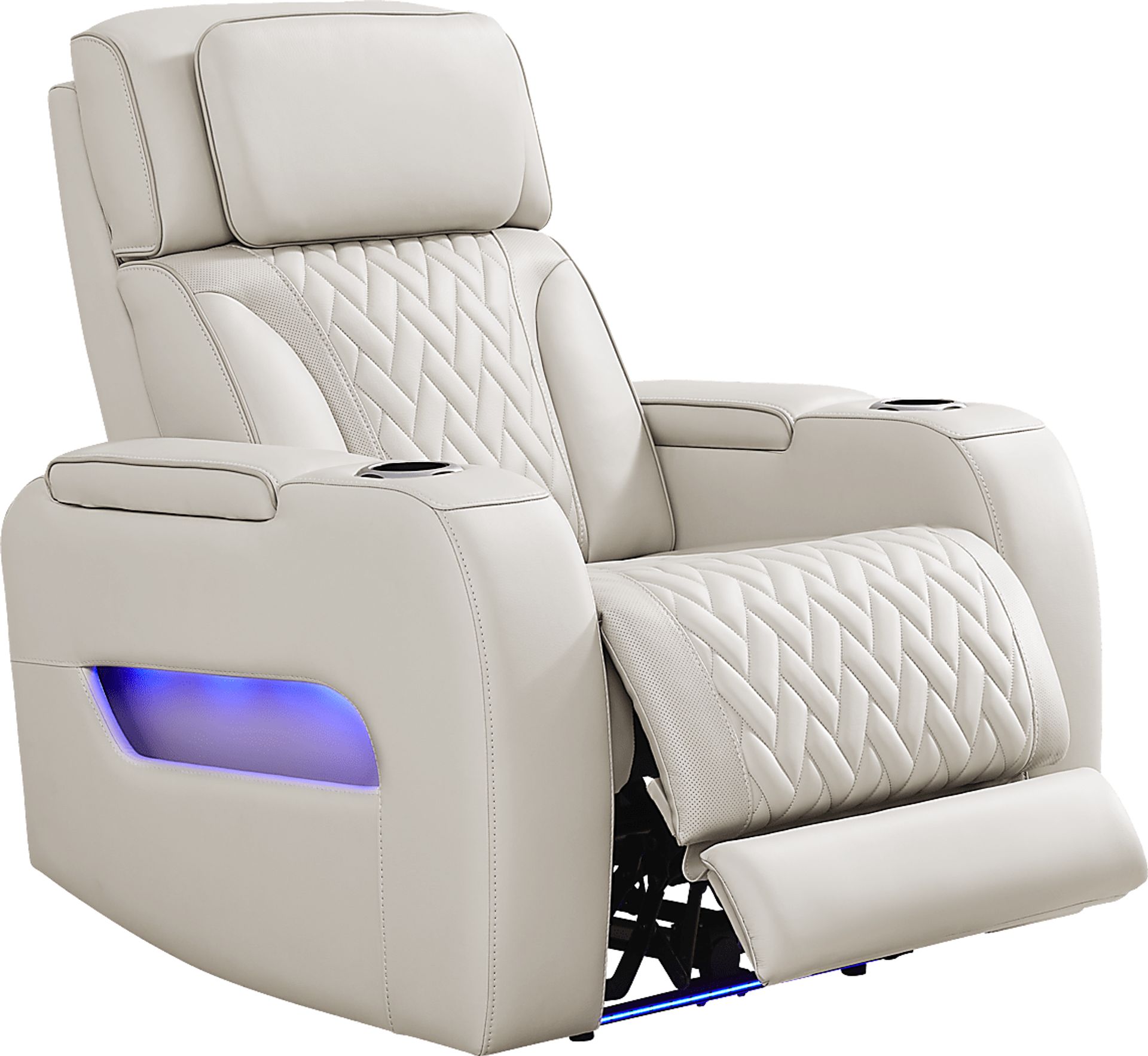 Encore Gray Leather Triple Power Recliner - Image 1