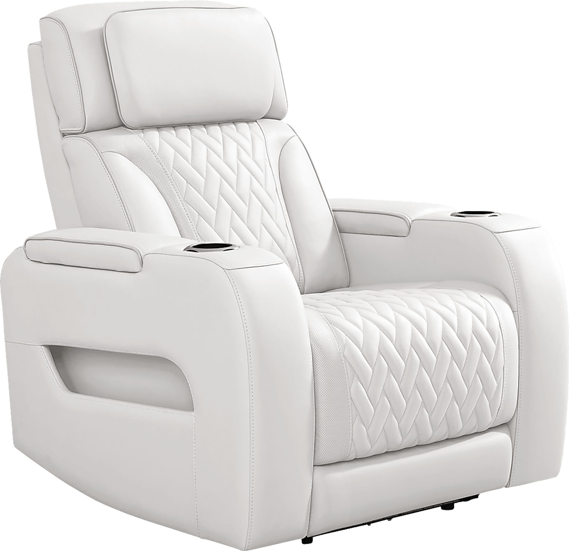 Encore White Leather Triple Power Recliner - Image 3