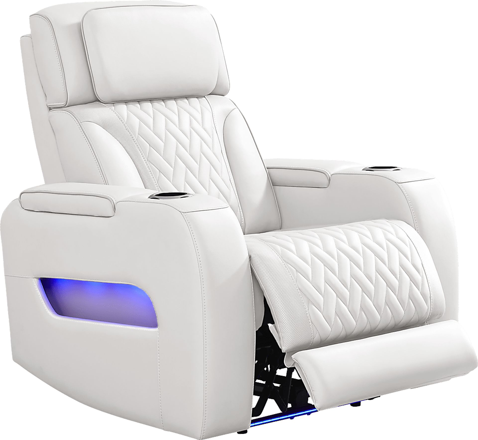 Encore White Leather Triple Power Recliner - Image 1