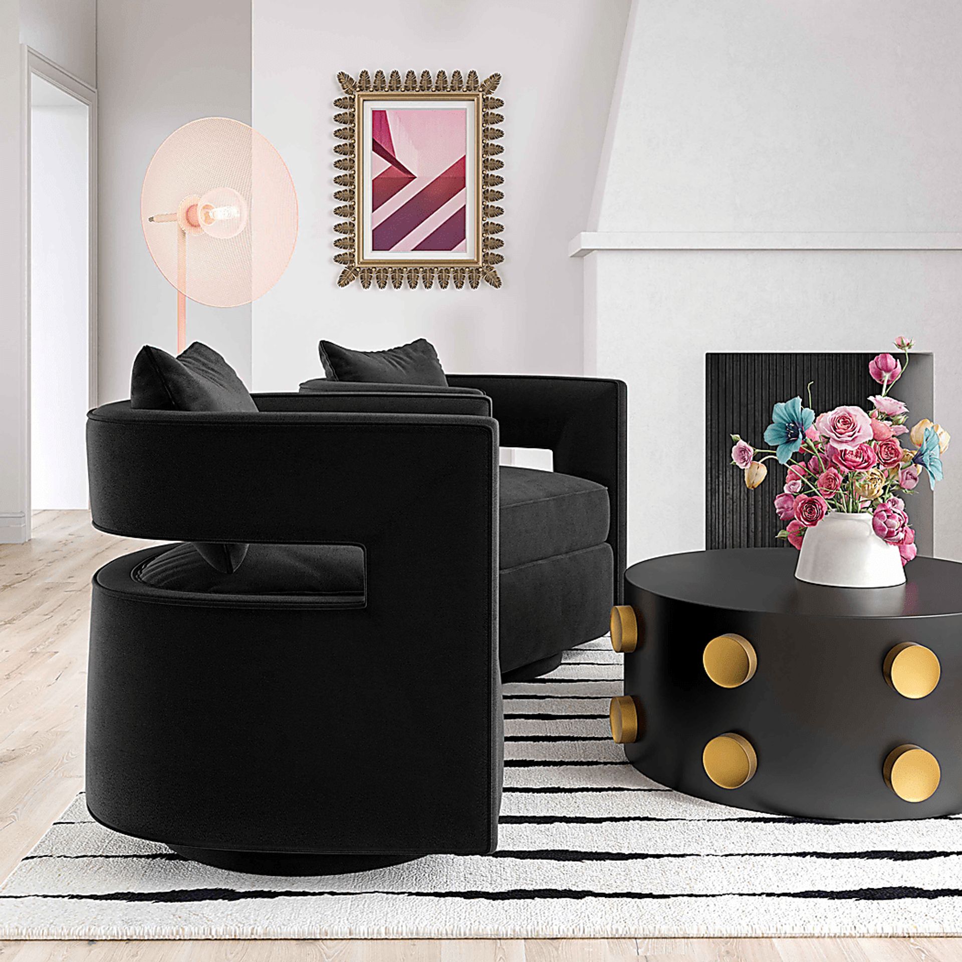 Endalyn Black Accent Chair - Image 2