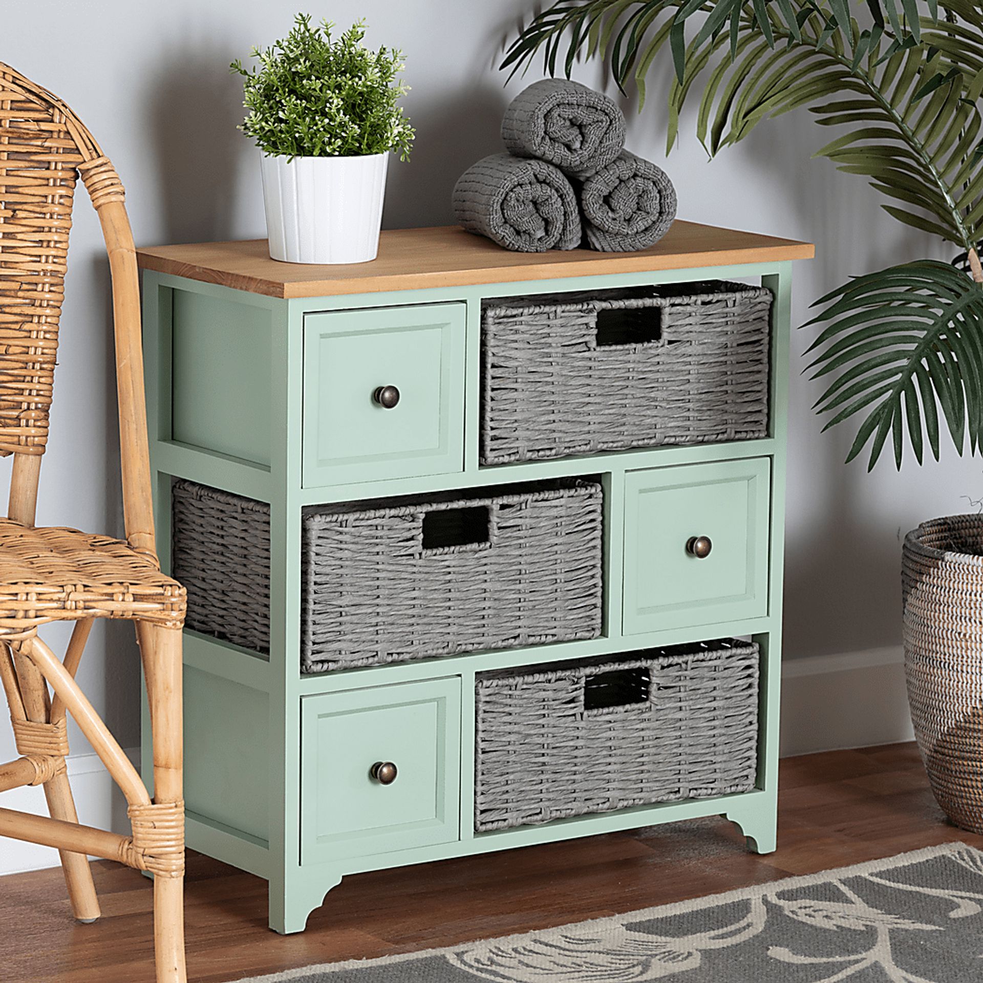Enderby Mint Green Storage Cabinet - Image 3
