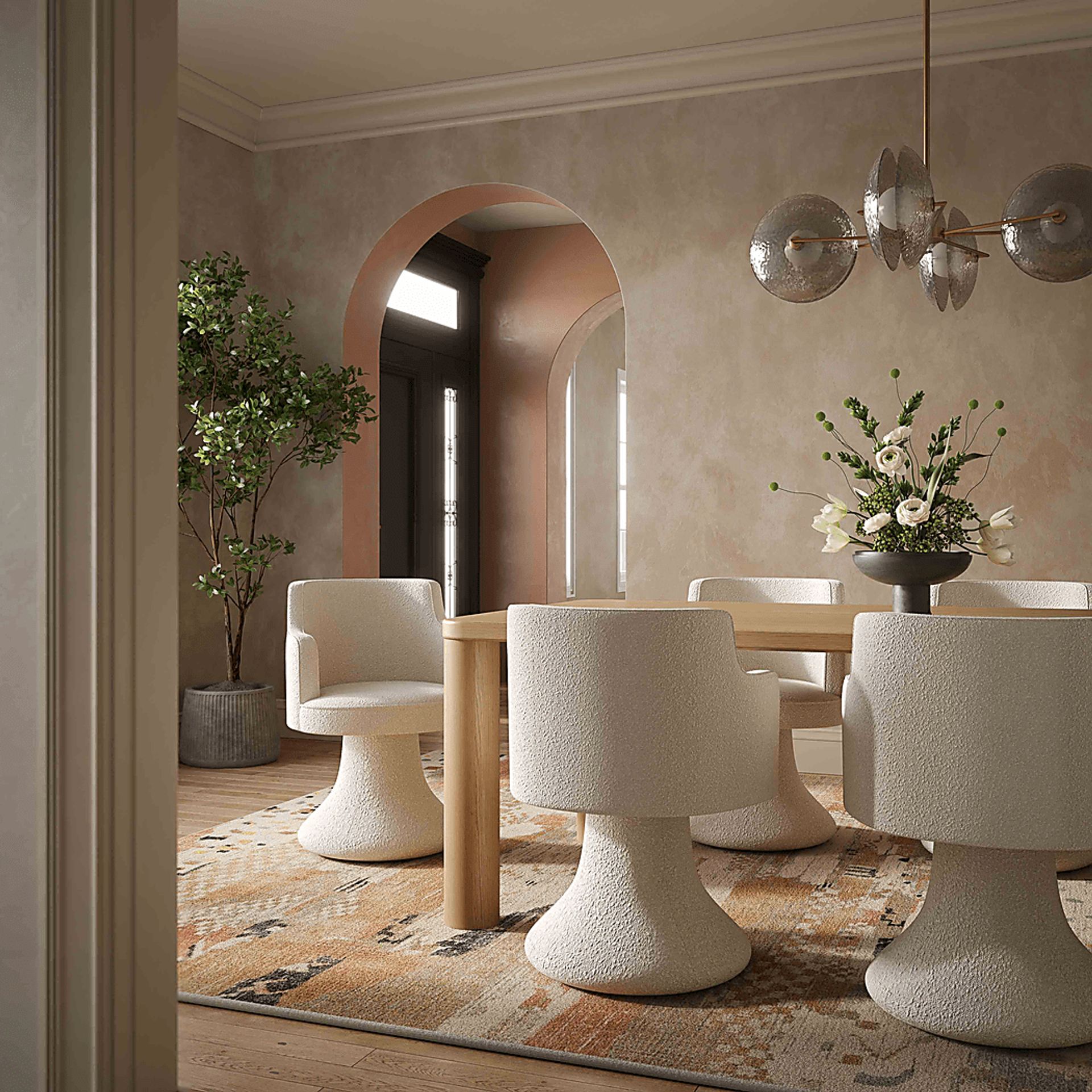 Engberg Cream Swivel Arm Chair - Image 2
