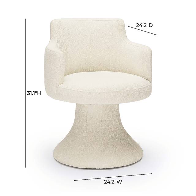 Engberg Cream Swivel Arm Chair - Thumbnail - Image 7
