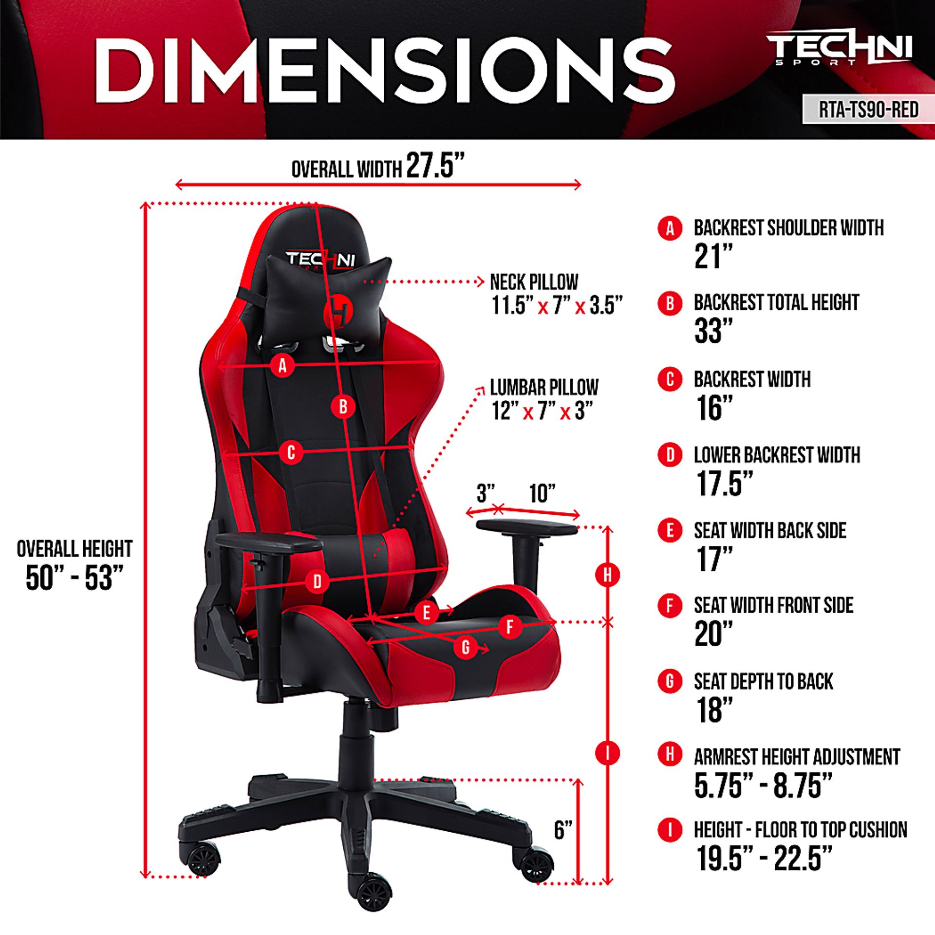 Engleshire Red/Black PC Gaming Chair - Image 4