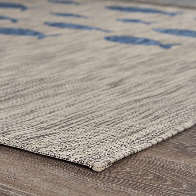 Engleto Gray/Navy 5' x 7' Indoor/Outdoor Rug - Thumbnail - Image 4
