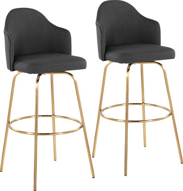 Enilla III Charcoal Barstool, Set of 2 - Thumbnail - Image 1