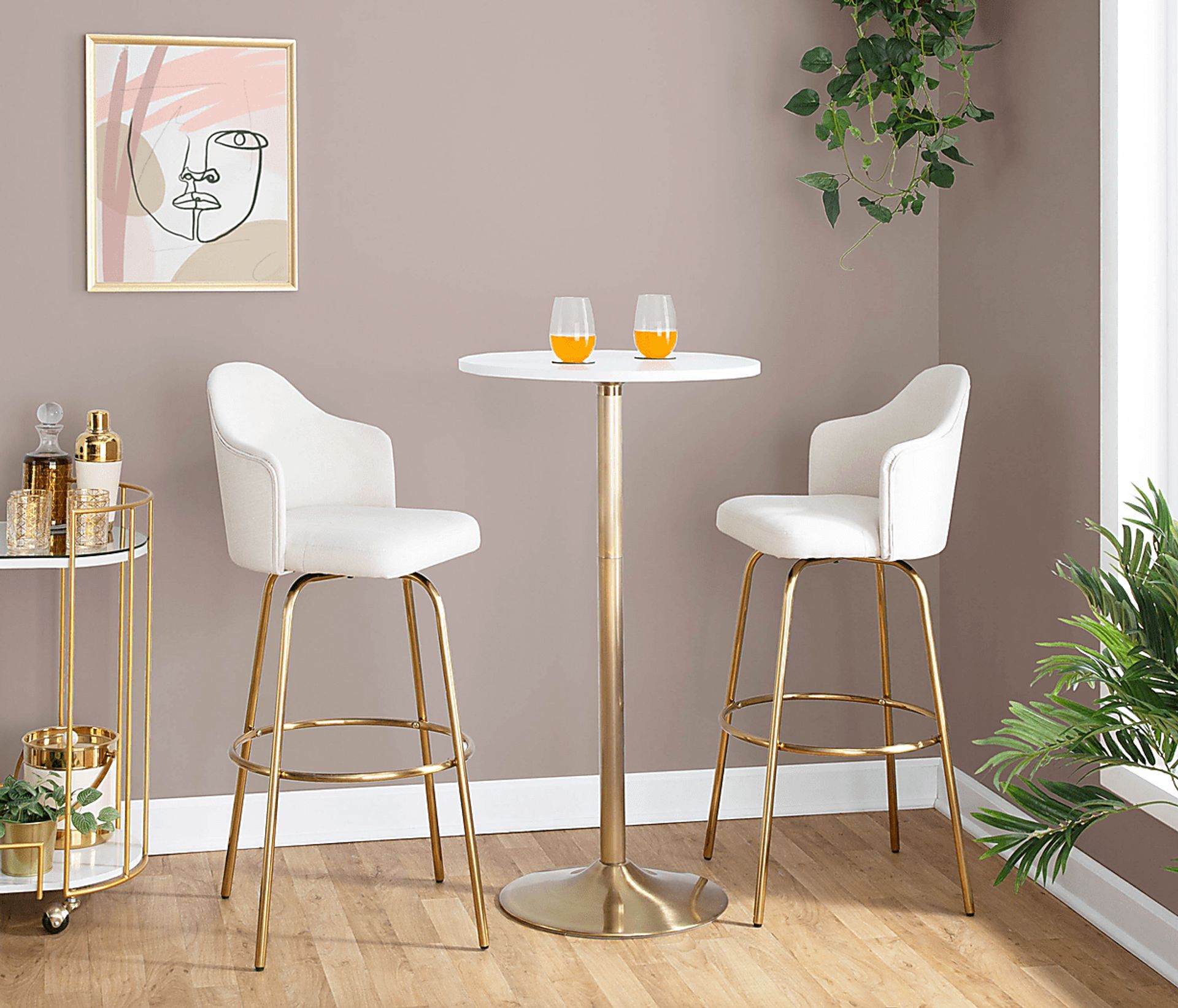 Enilla III Cream Barstool, Set of 2 - Image 2
