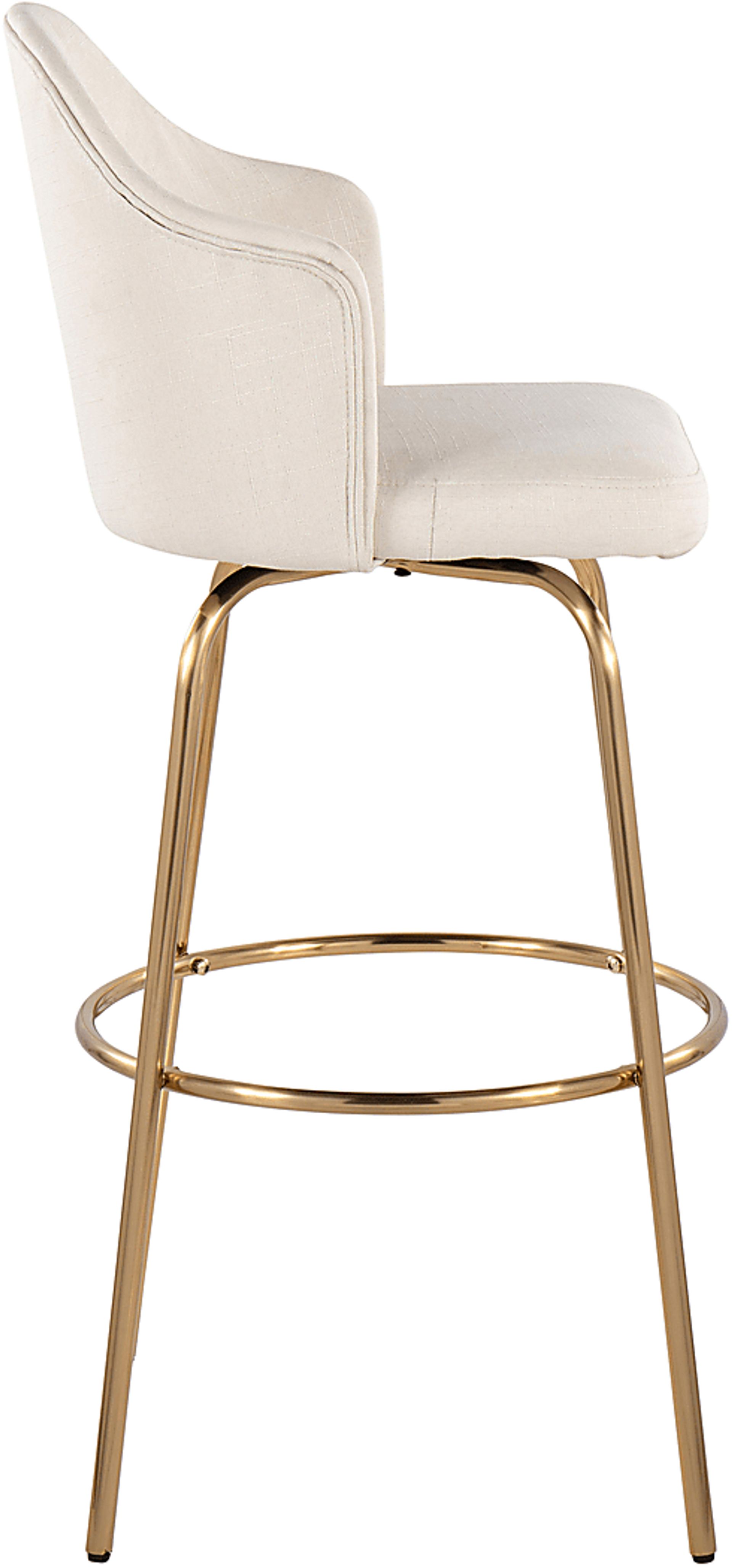 Enilla III Cream Barstool, Set of 2 - Image 4
