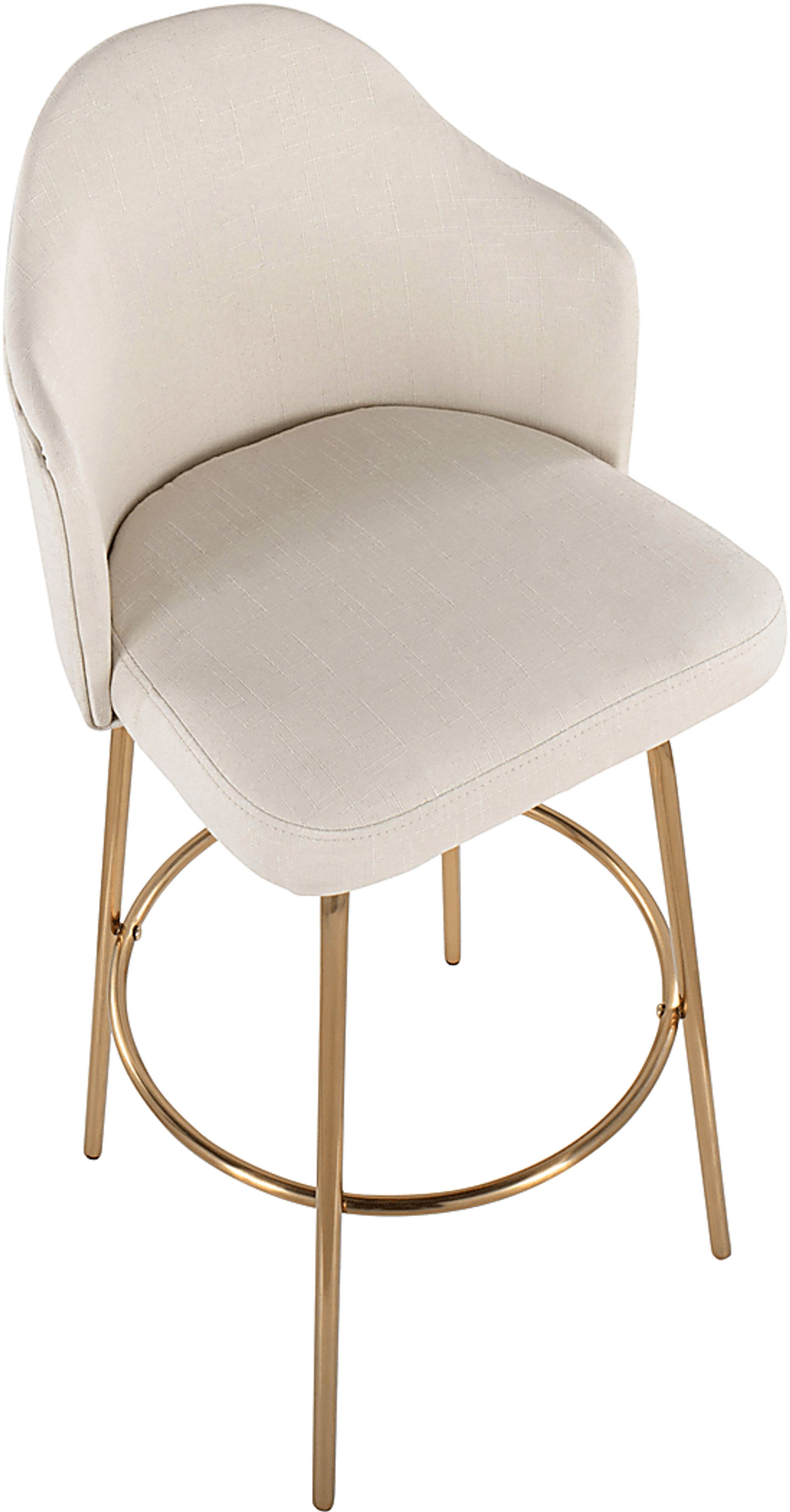 Enilla III Cream Barstool, Set of 2 - Image 6