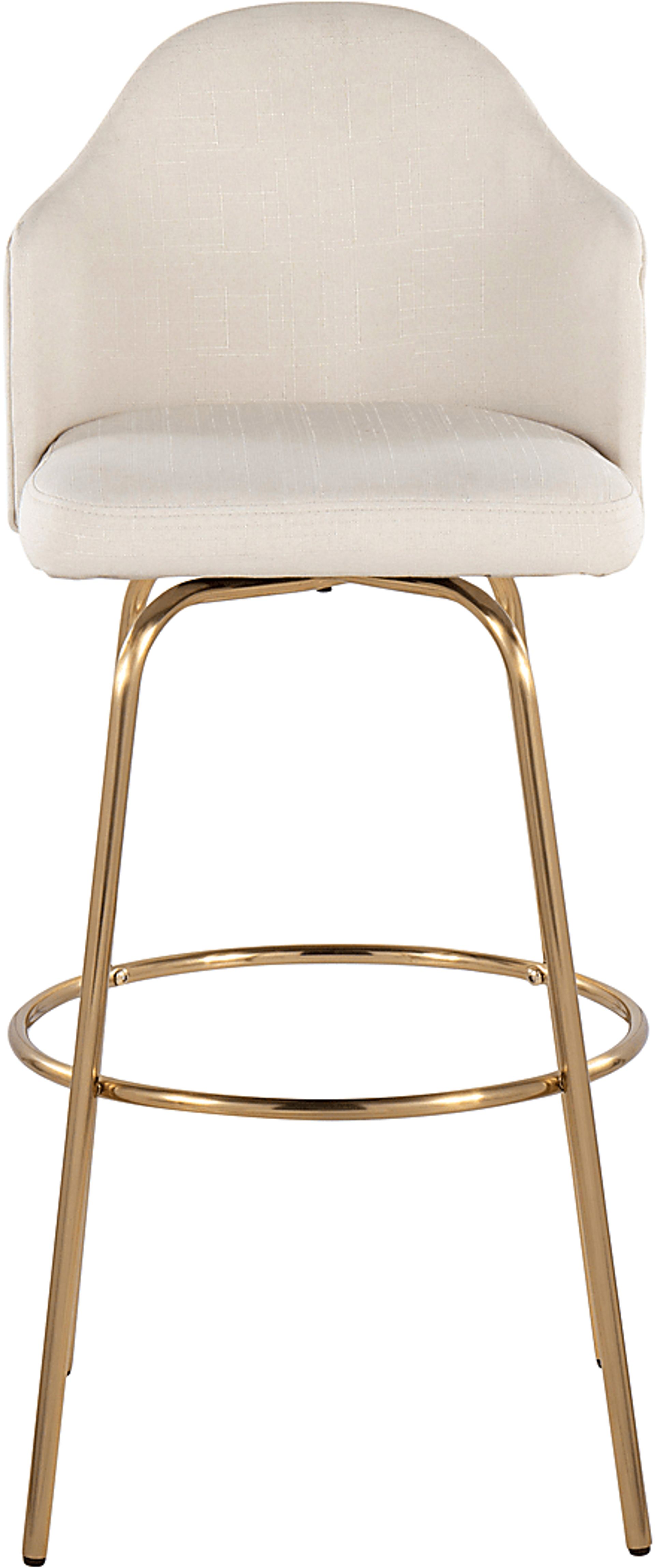 Enilla III Cream Barstool, Set of 2 - Image 7