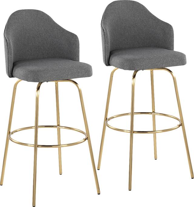 Enilla III Gray Barstool, Set of 2 - Thumbnail - Image 1