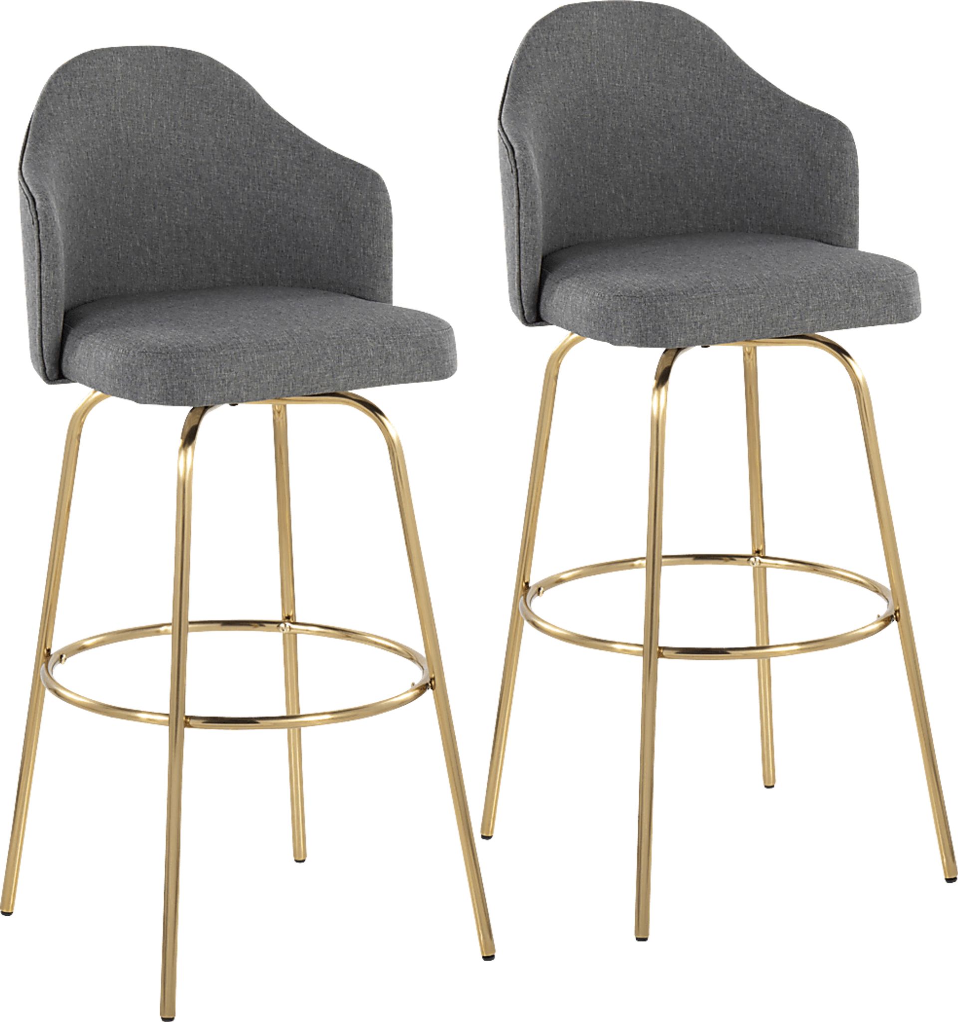 Enilla III Gray Barstool, Set of 2 - Image 1
