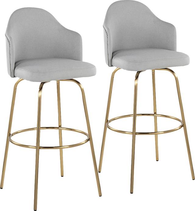 Enilla III Light Gray Barstool, Set of 2 - Thumbnail - Image 1