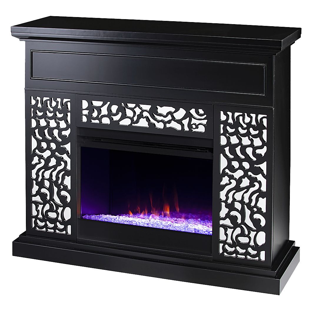 Ennismore I Black 45 in. Console, With Color Changing Electric Fireplace