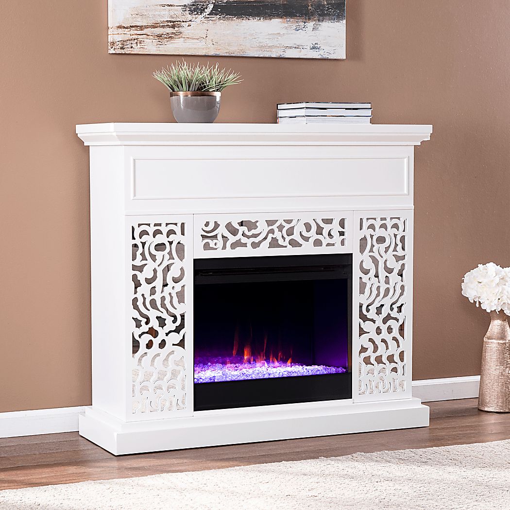 Ennismore I White 46 in. Console With Electric Fireplace - Thumbnail 2