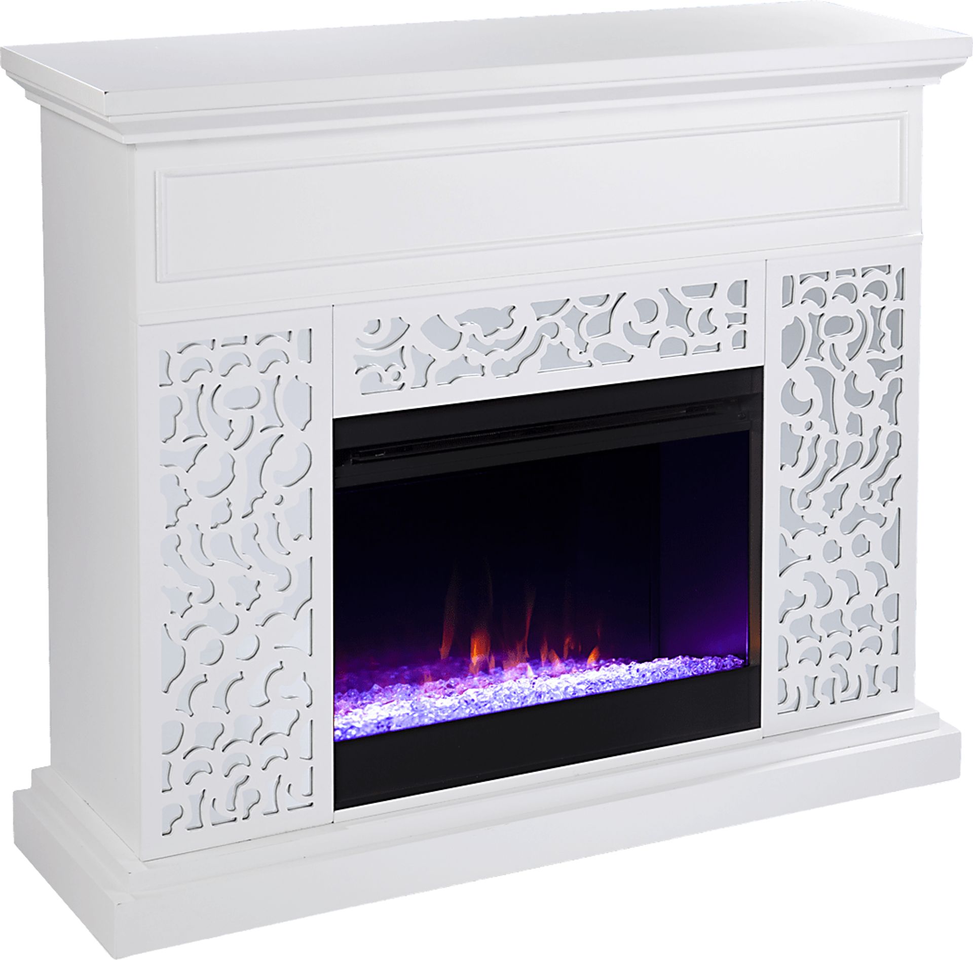 Ennismore I White 46 in. Console, With Color Changing Electric Fireplace - Image 1