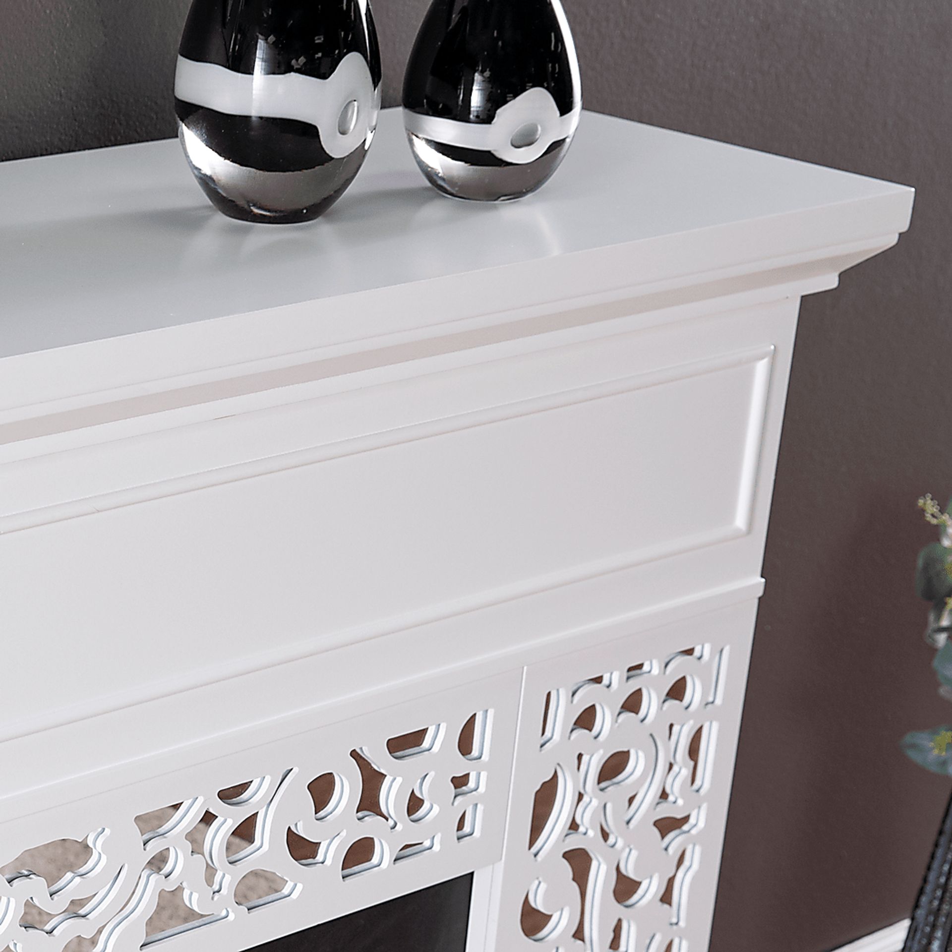 Ennismore III White 46 in. Console, With Smart Electric Fireplace - Image 4