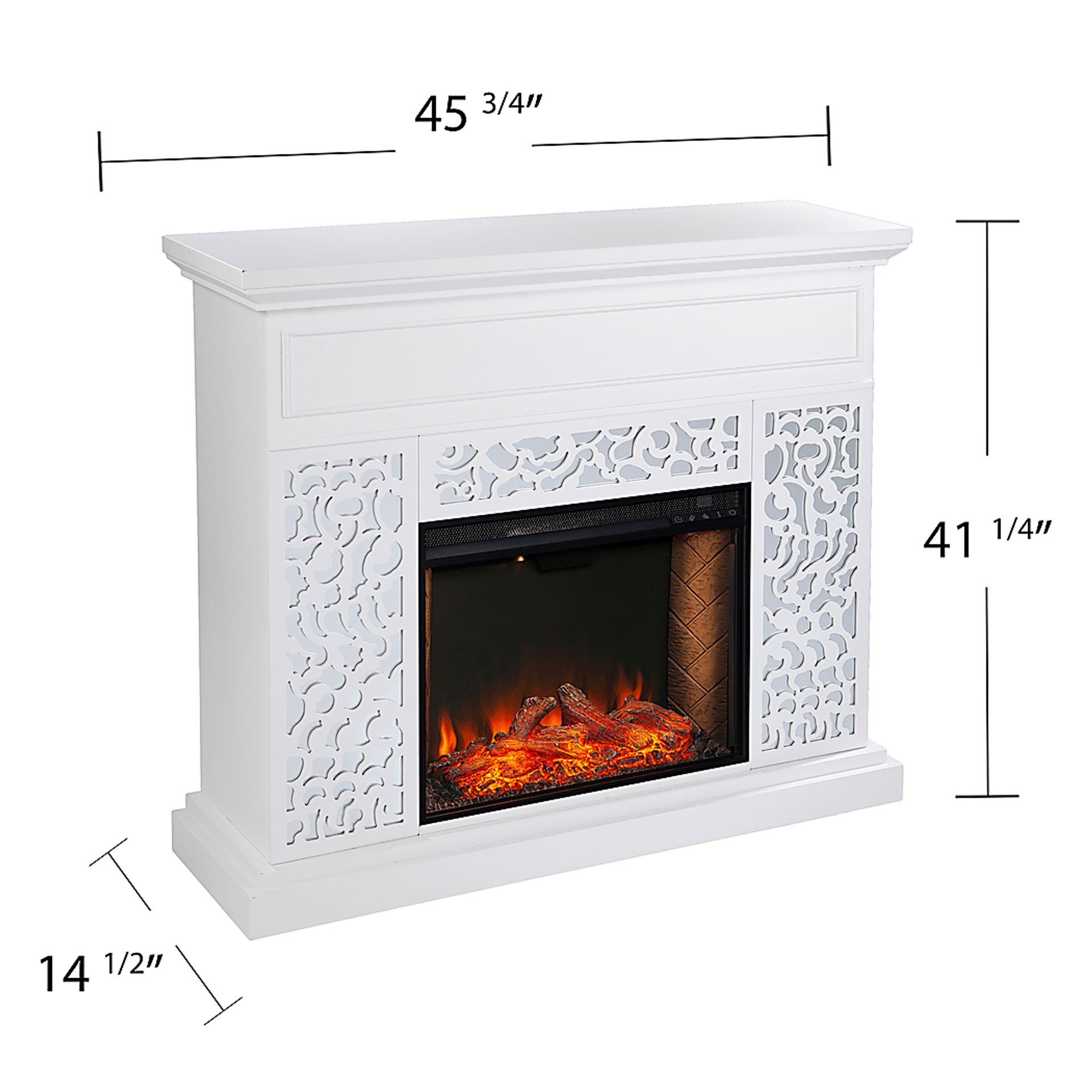 Ennismore III White 46 in. Console, With Smart Electric Fireplace - Image 6