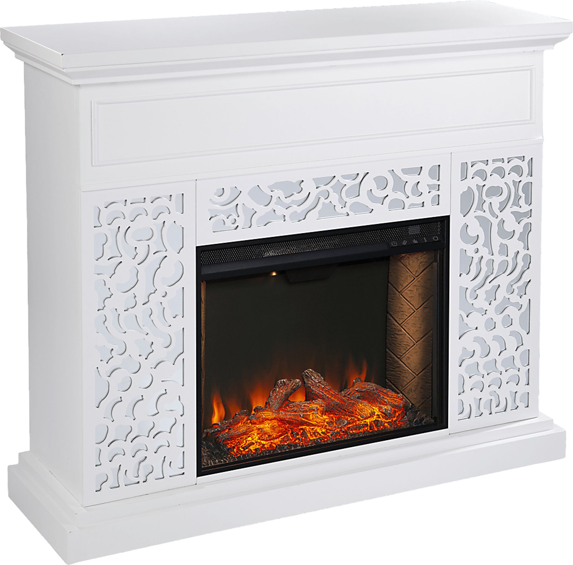 Ennismore III White 46 in. Console, With Smart Electric Fireplace - Image 1