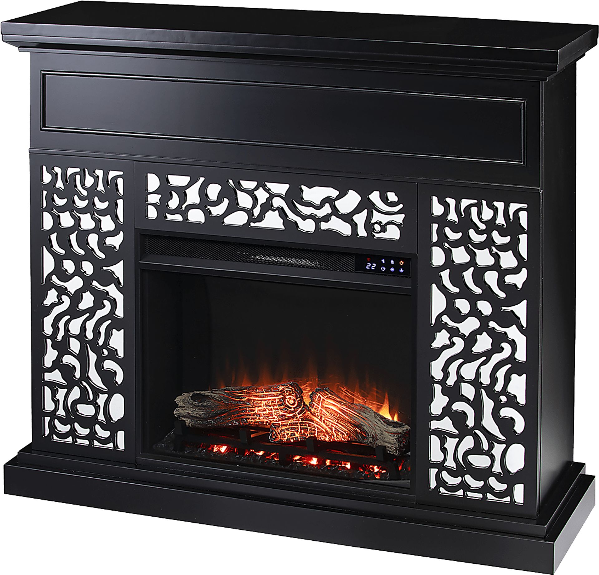 Ennismore IV Black 45 in. Console, With Touch Panel Electric Fireplace - Image 1