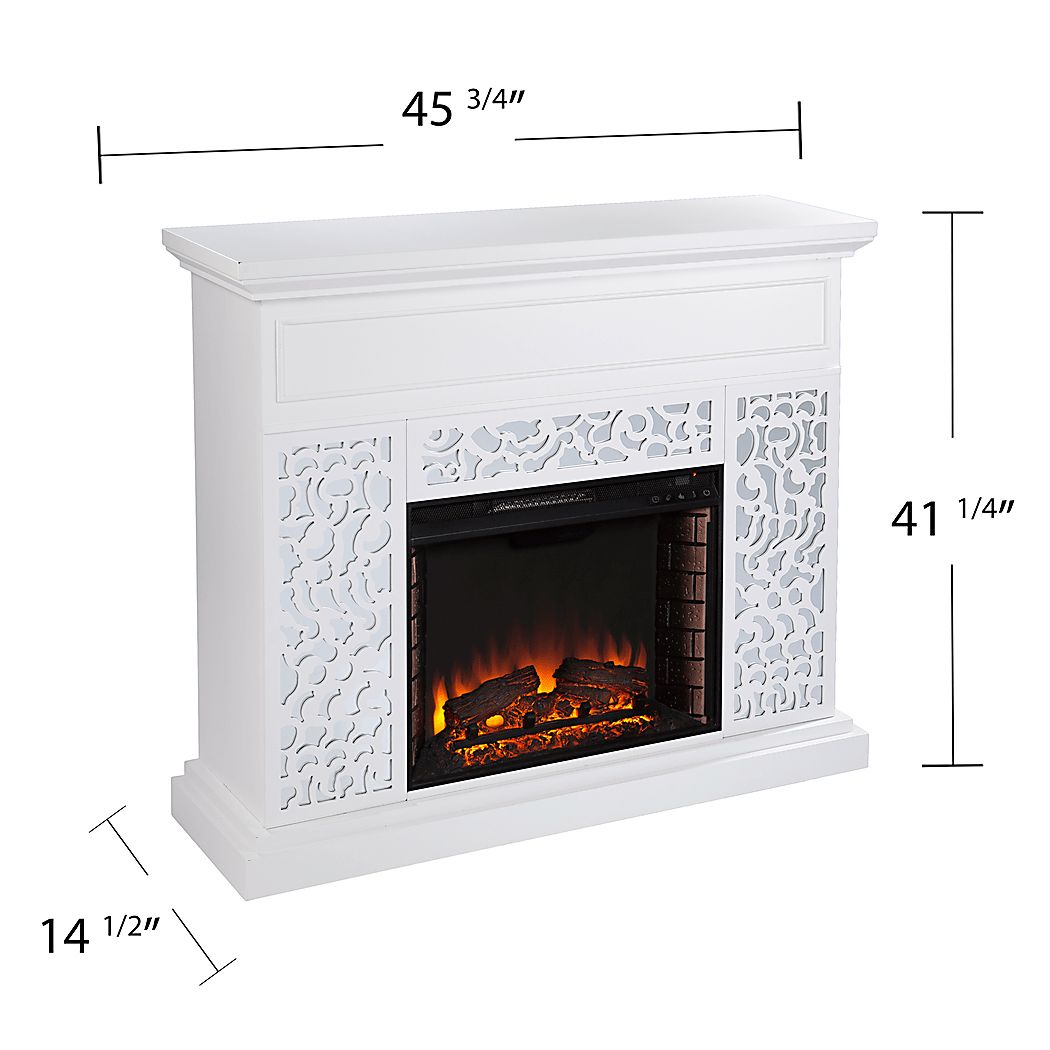 Ennismore II White 46 in. Console With Electric Log Fireplace - Thumbnail 3