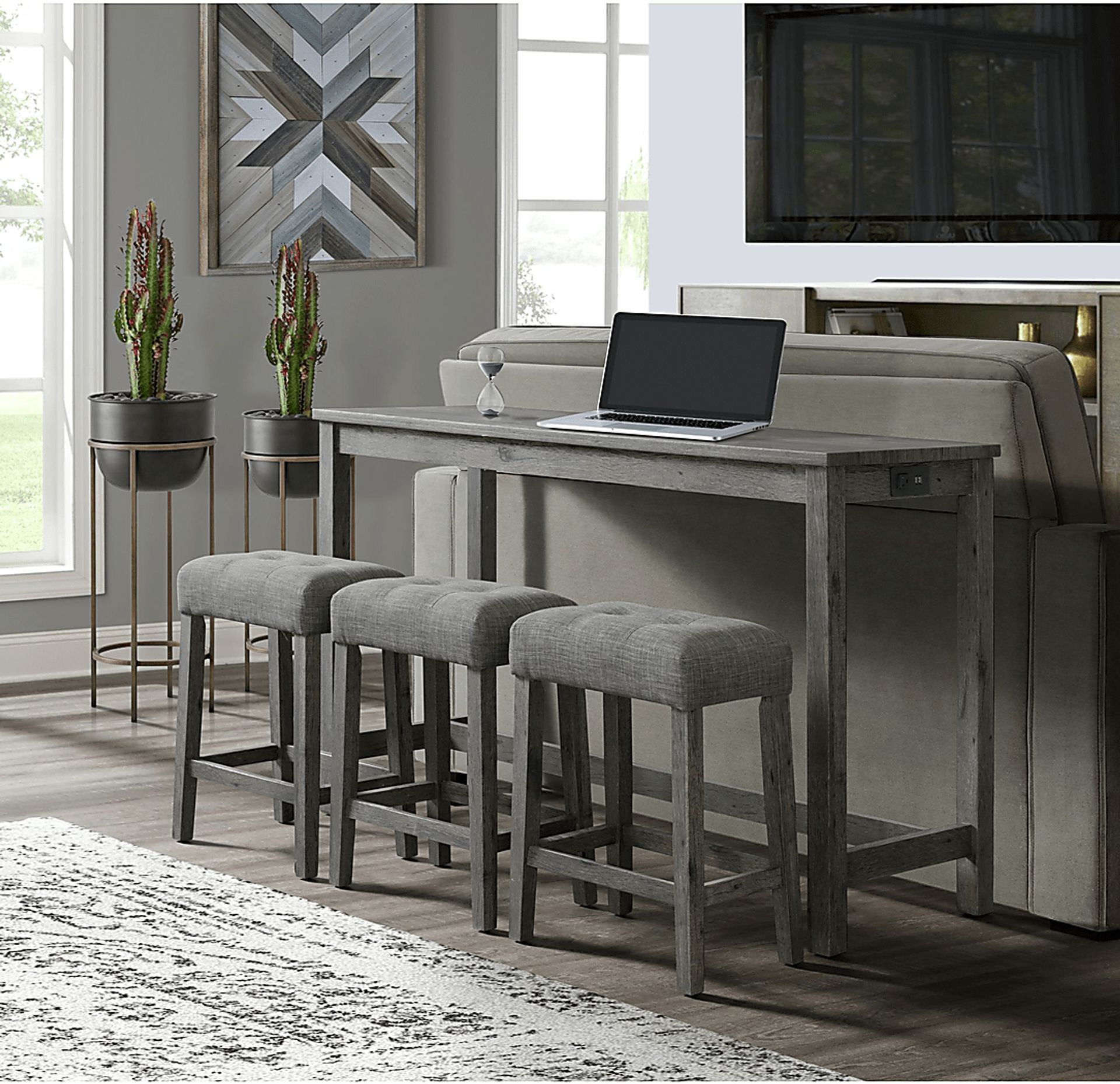 Enoka Charcoal 3 Pc Dining Table Set - Image 13