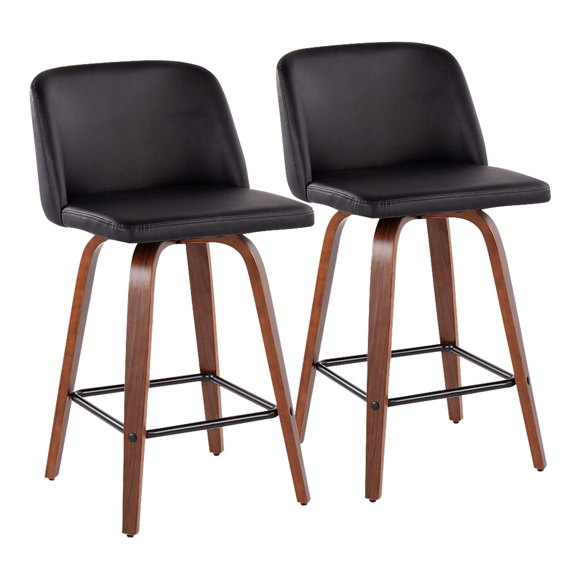 Enora Ann Black Counter Height Stool, Set of 2 - Image 1