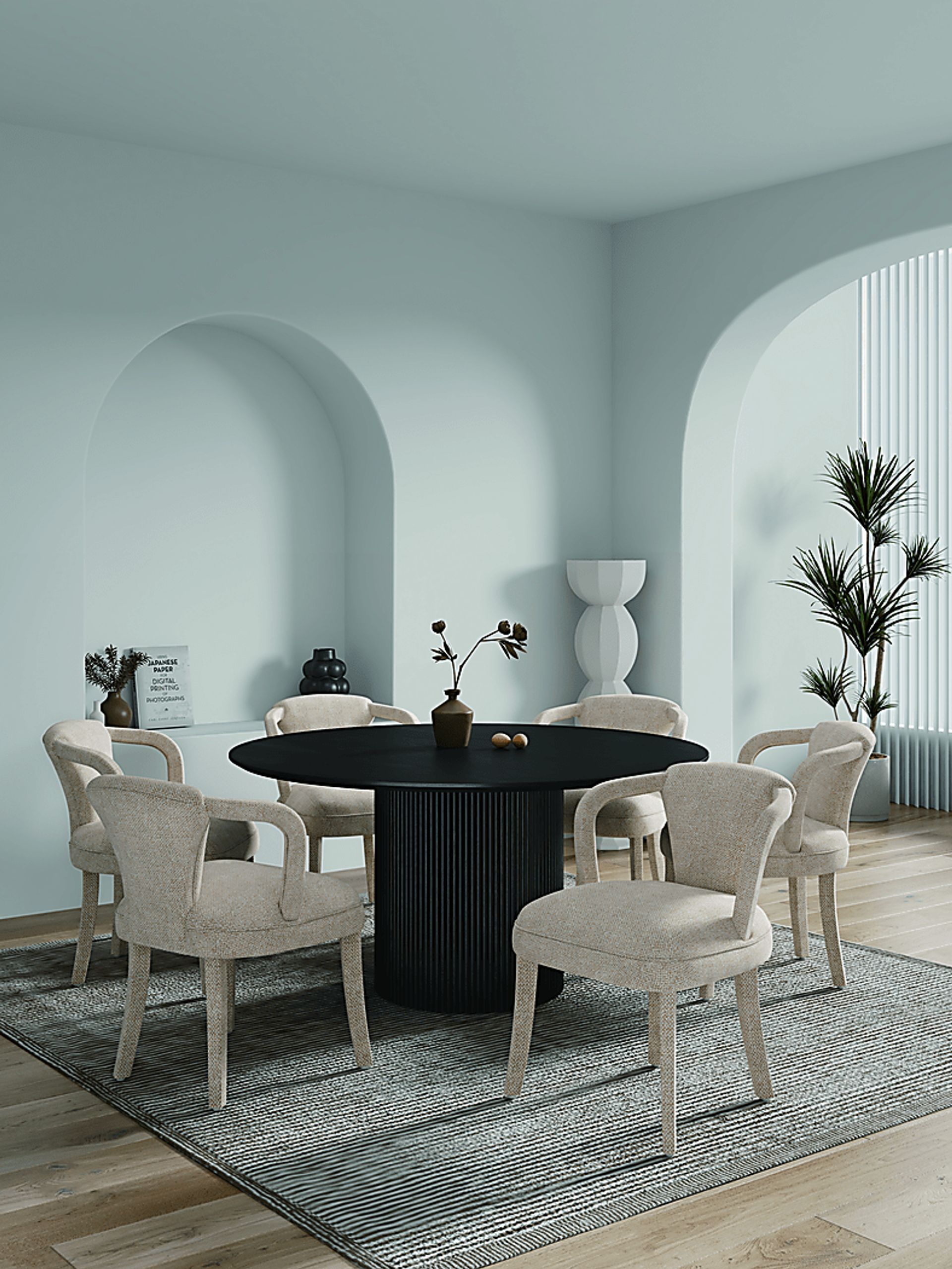Enramada Black and Gold 7 Pc Dining Table Set - Image 2