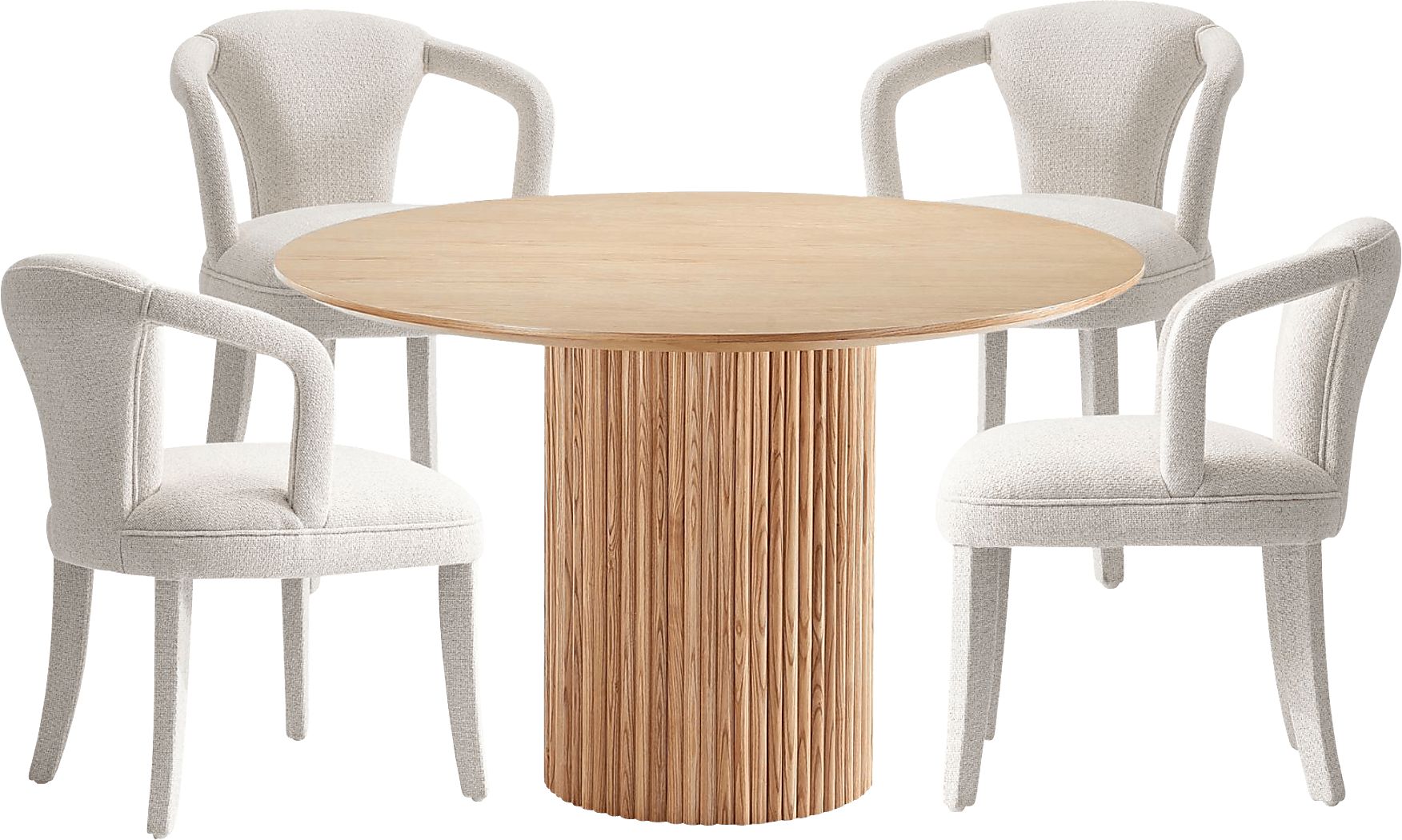 Enramada Natural and Ivory 5 Pc Dining Table Set