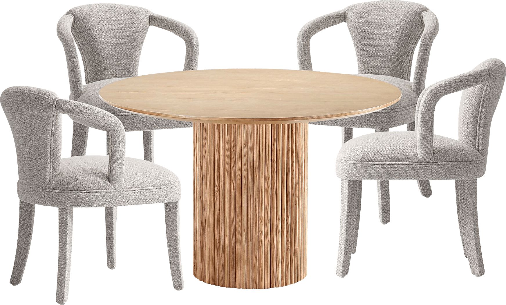 Enramada Natural and Silver 5 Pc Dining Table Set