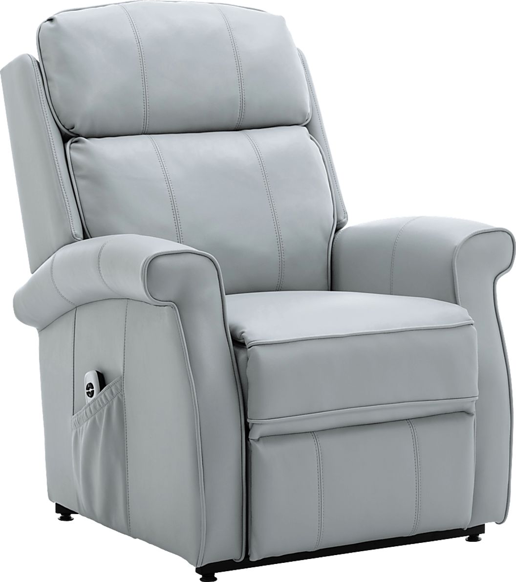 Enright Gray Polyester,Polyurethane Fabric Power Recliner - Rooms To Go