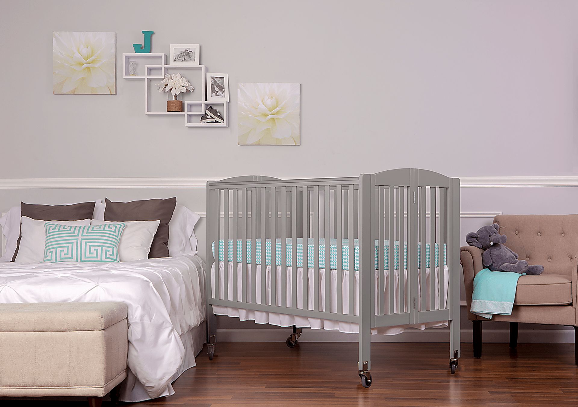 Ensly Gray Full Folding Crib - Image 7