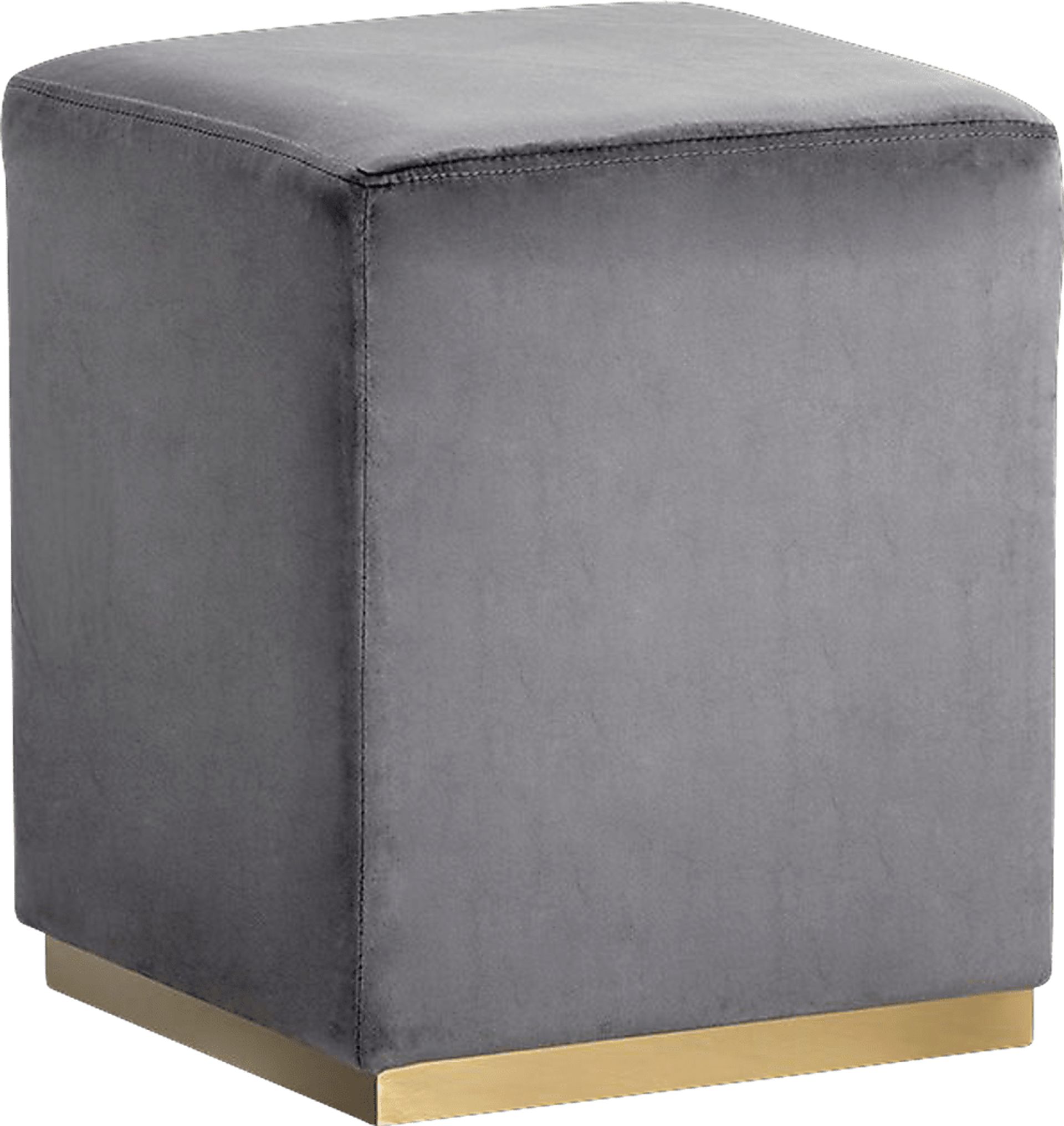 Enze Gray Ottoman - Image 1