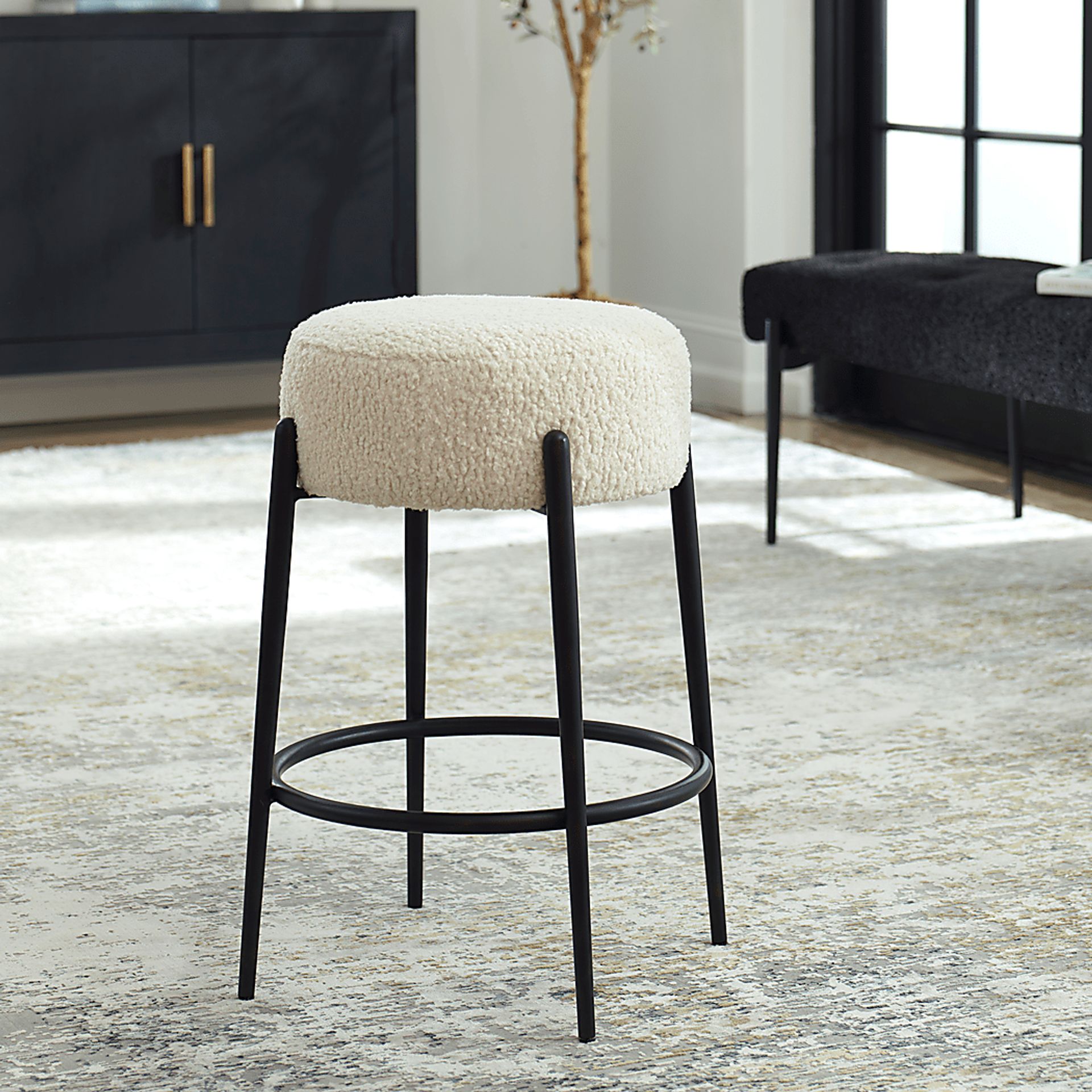 Enzian White Counter Height Stool - Image 2