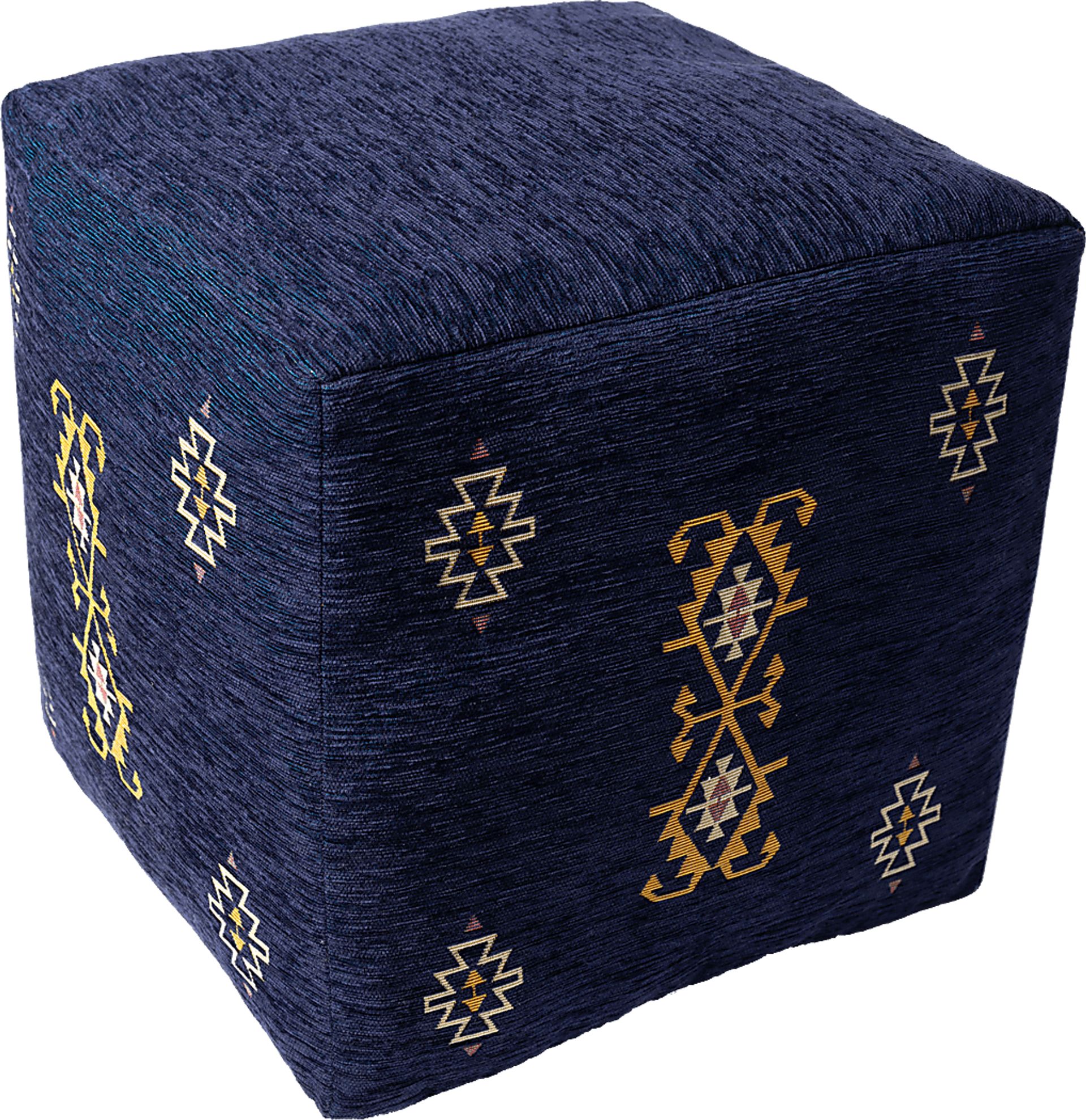 Epama Navy/Yellow Pouf - Image 4