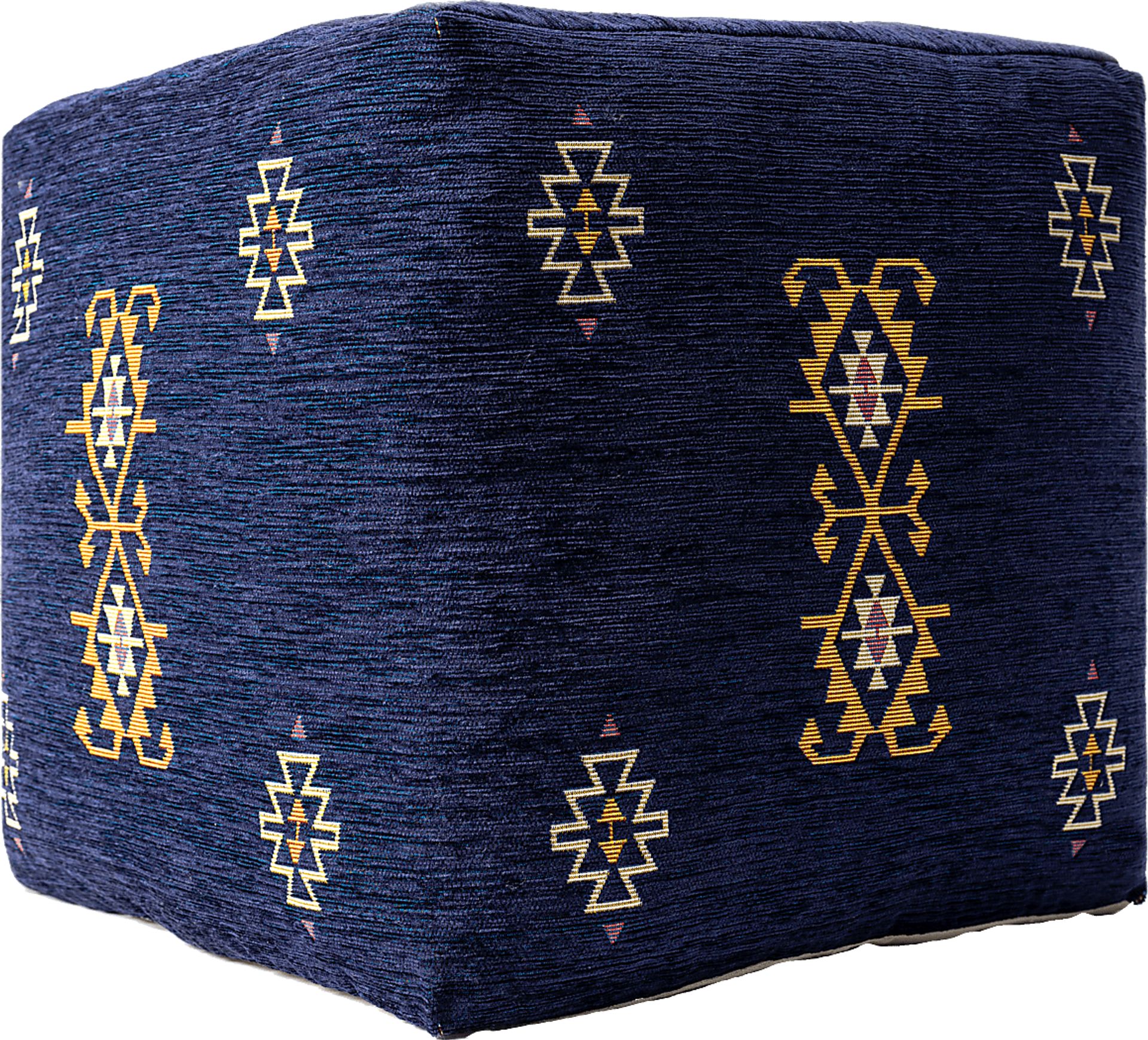 Epama Navy/Yellow Pouf - Image 1