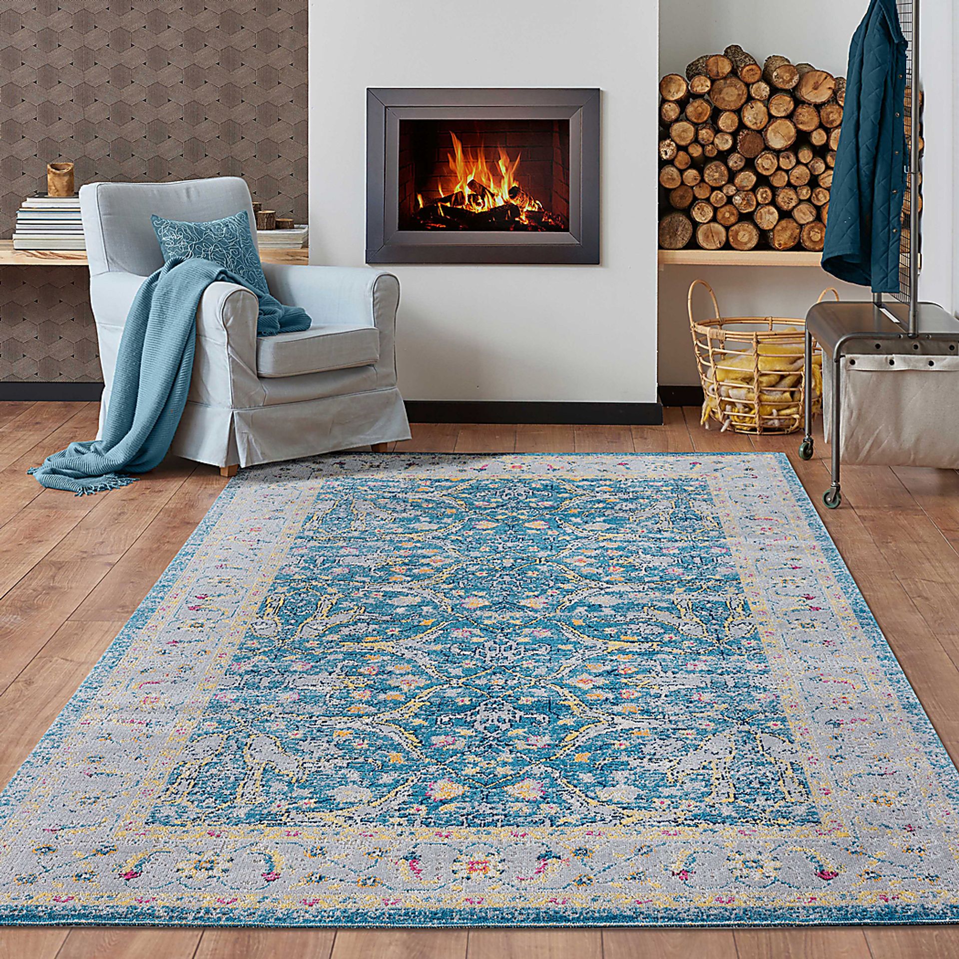 Epder Blue/Cream 7'9 x 9'9 Indoor/Outdoor Rug - Image 2