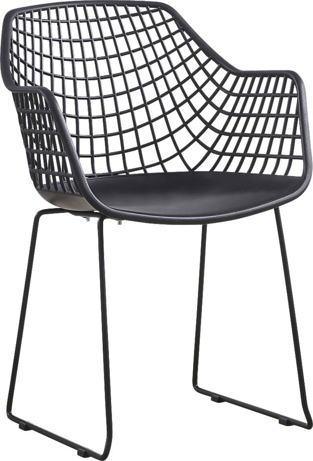 Outdoor Epperson Black Chair, Set of 2 - Thumbnail - Image 2