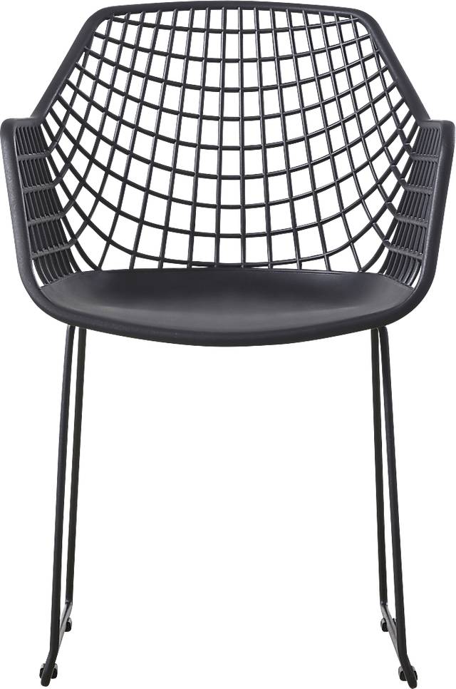 Outdoor Epperson Black Chair, Set of 2 - Thumbnail - Image 3