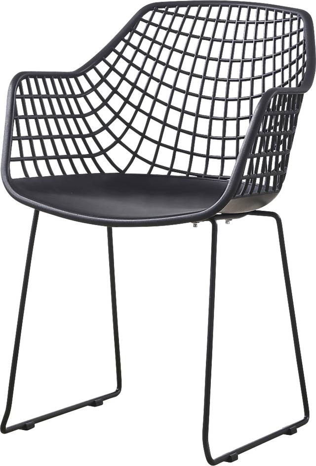 Outdoor Epperson Black Chair, Set of 2 - Thumbnail - Image 4