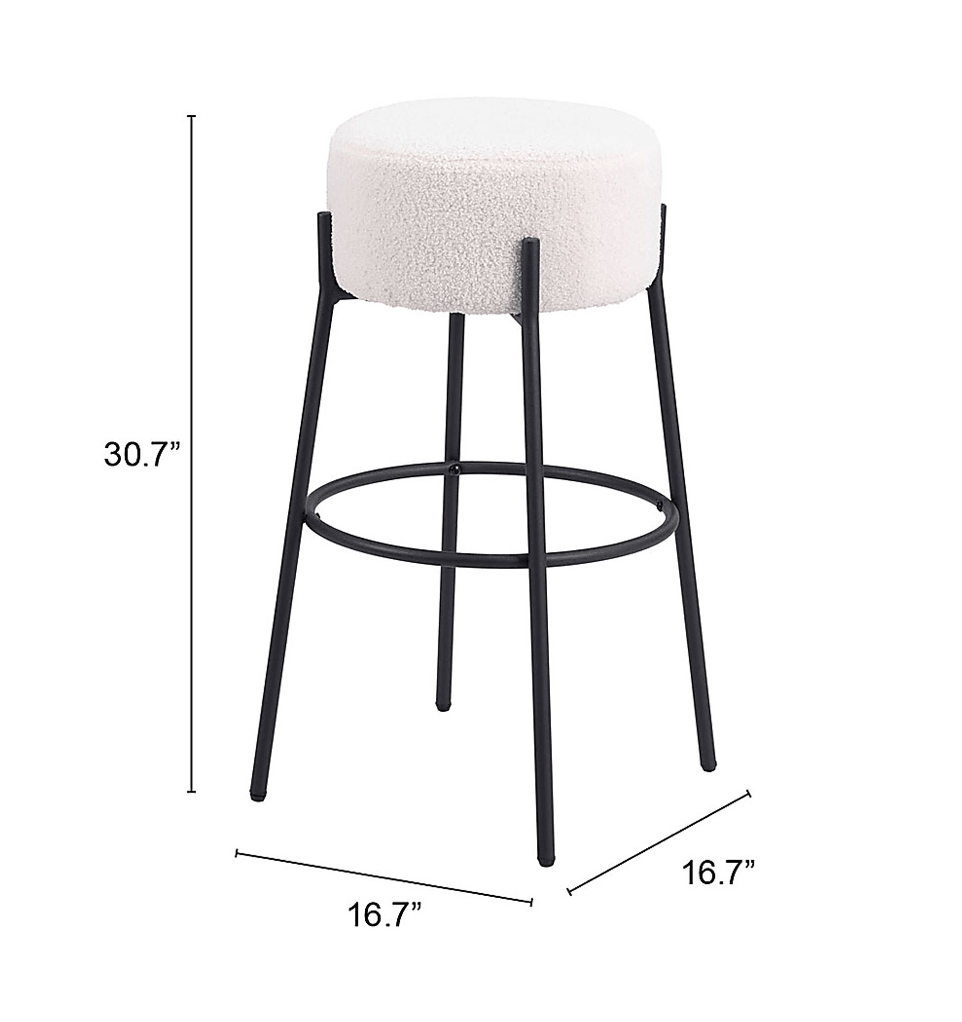 Equine White Barstool, Set of 2 - Image 7