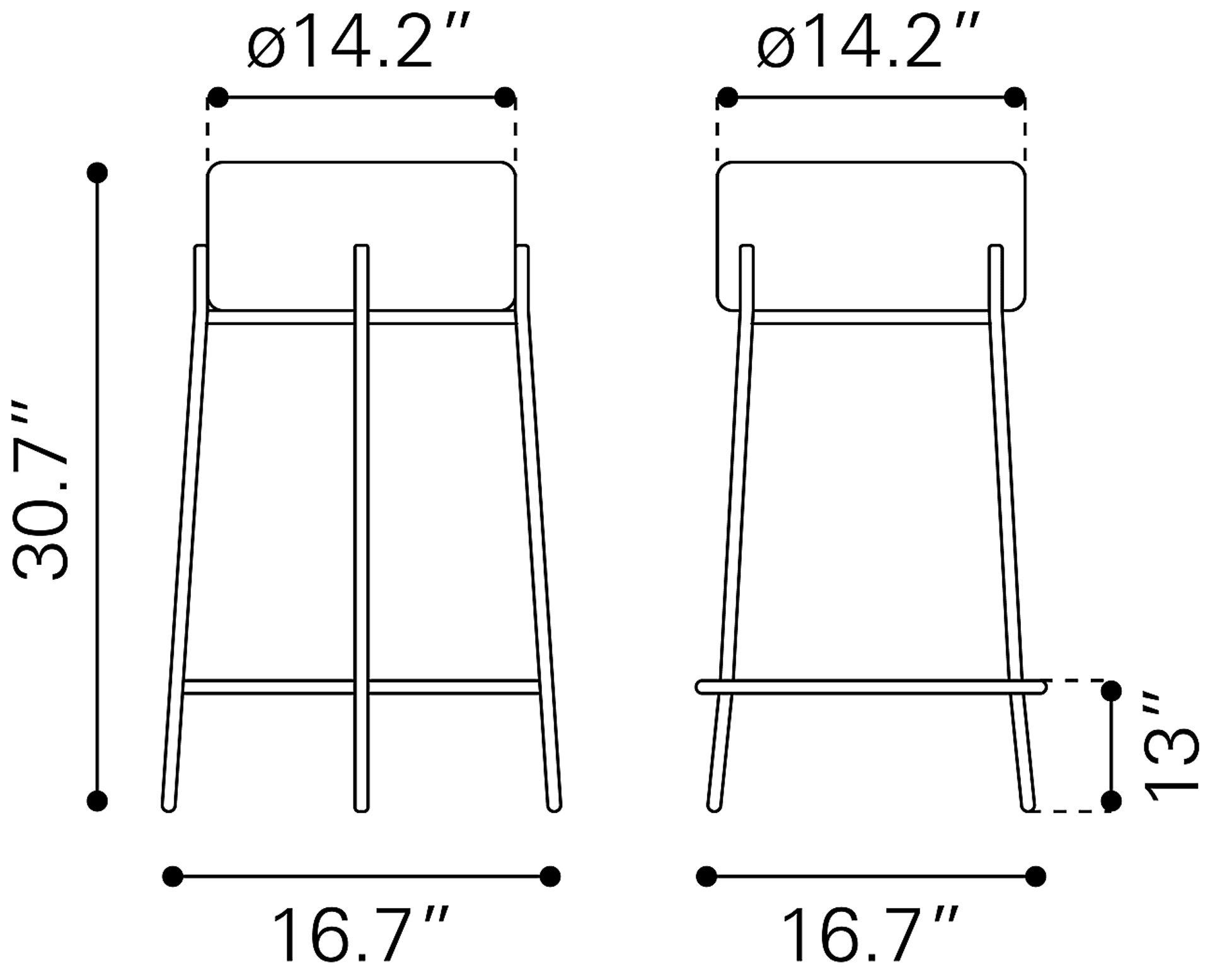 Equine White Barstool, Set of 2 - Image 8