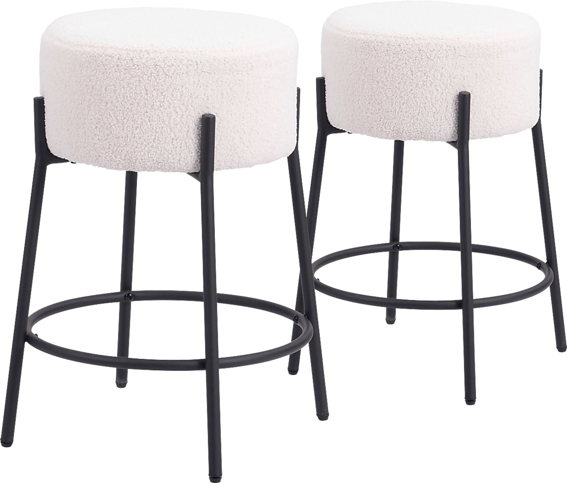 Equine White Counter Height Stool, Set of 2 - Image 1