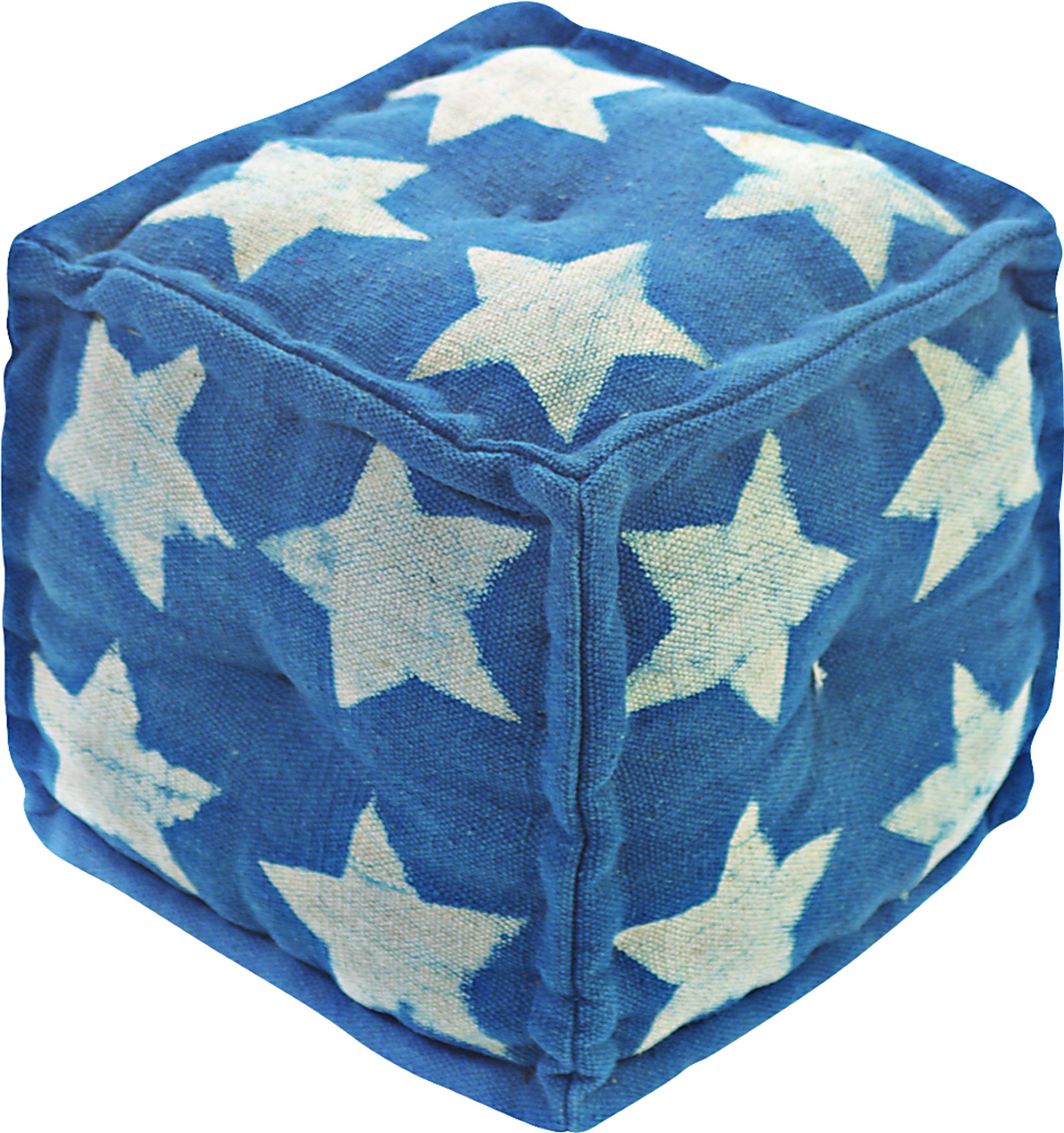 Equinox Landing Blue Pouf - Image 1