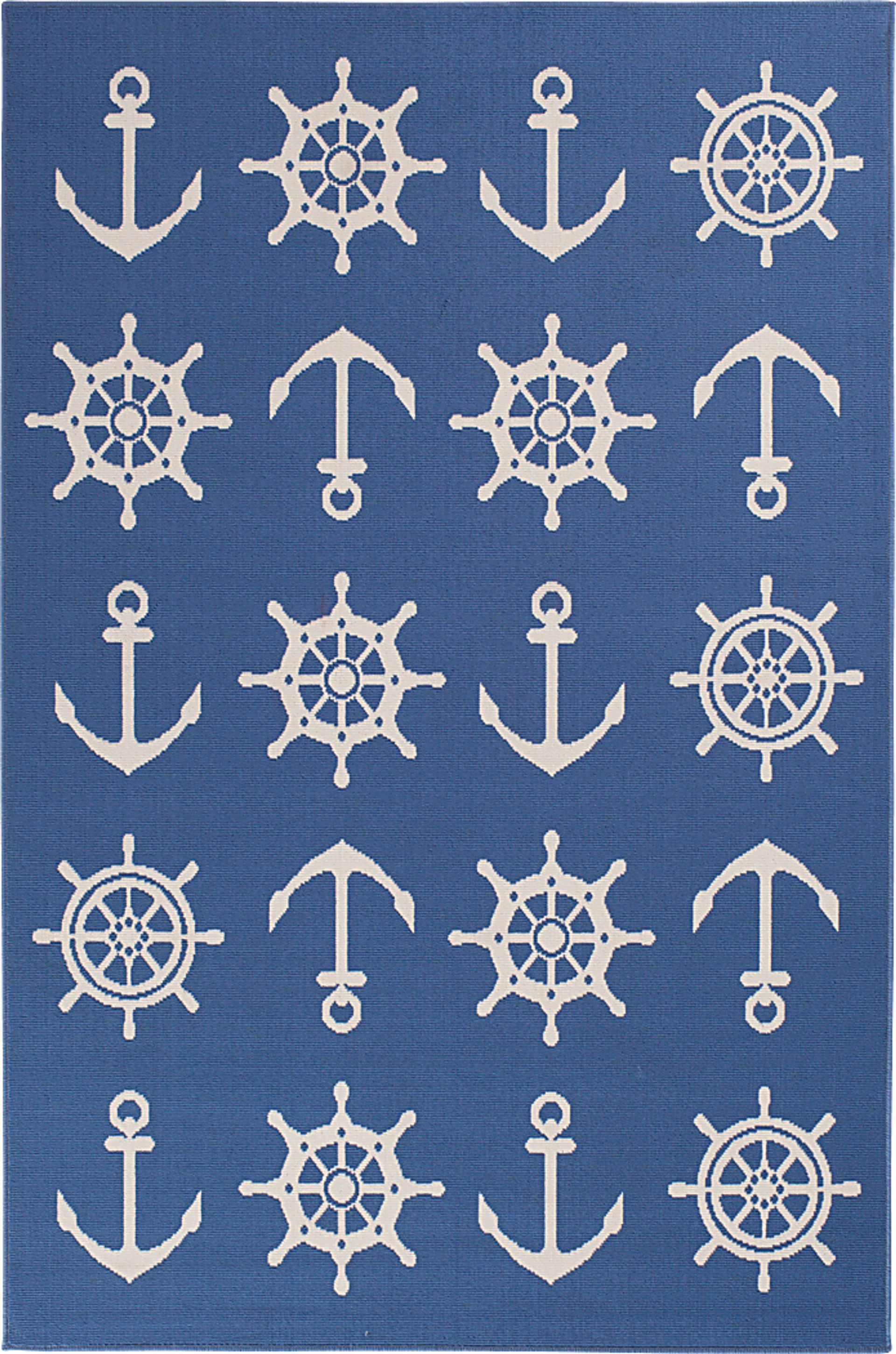 Erardo Blue 5' x 7'3 Indoor/Outdoor Rug - Image 1