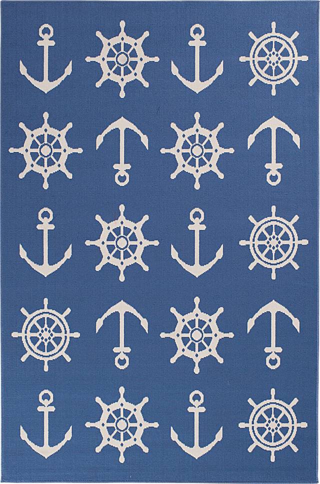 Erardo Blue 7'10 x 9'10 Indoor/Outdoor Rug - Thumbnail - Image 1