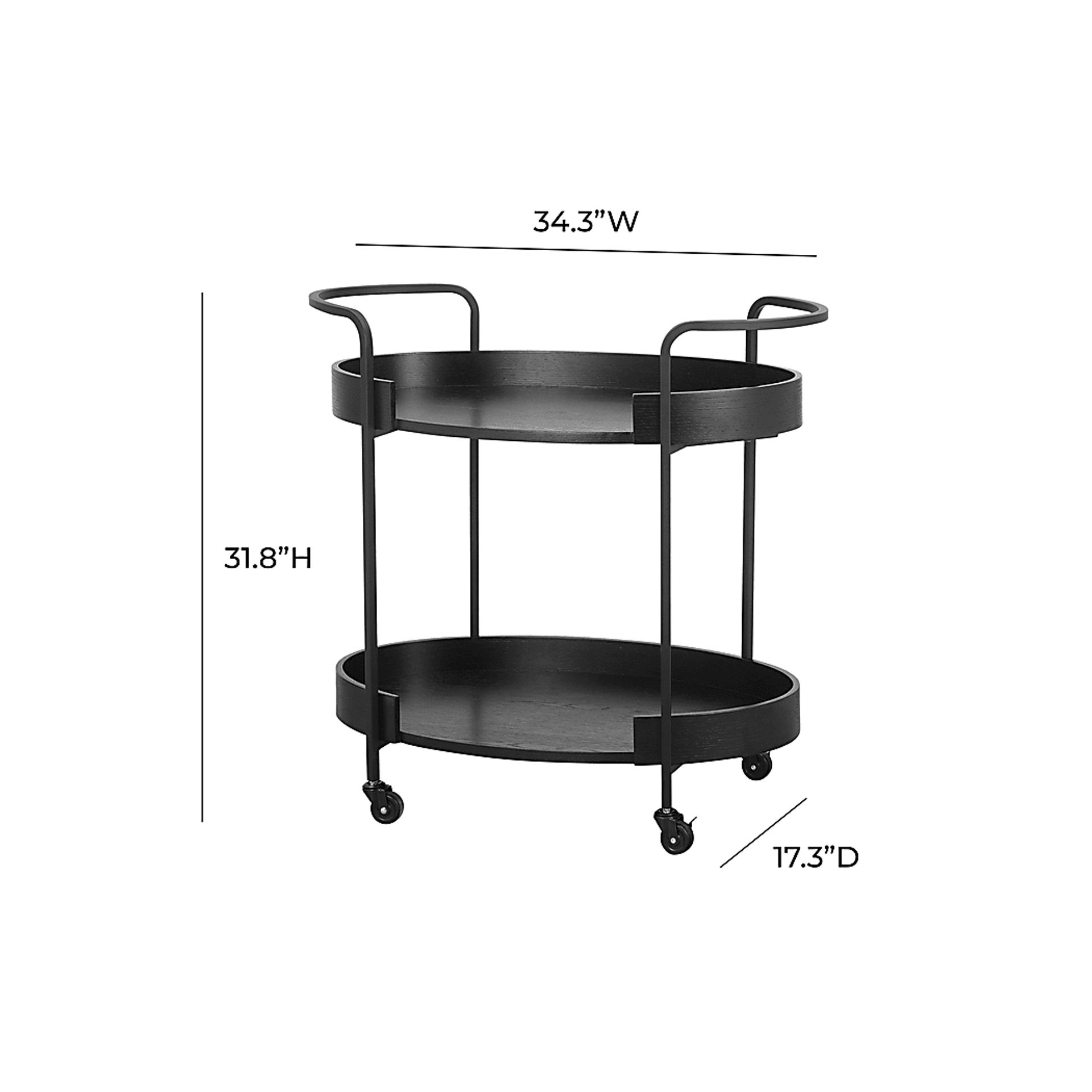 Erburu Black Bar Cart - Image 6