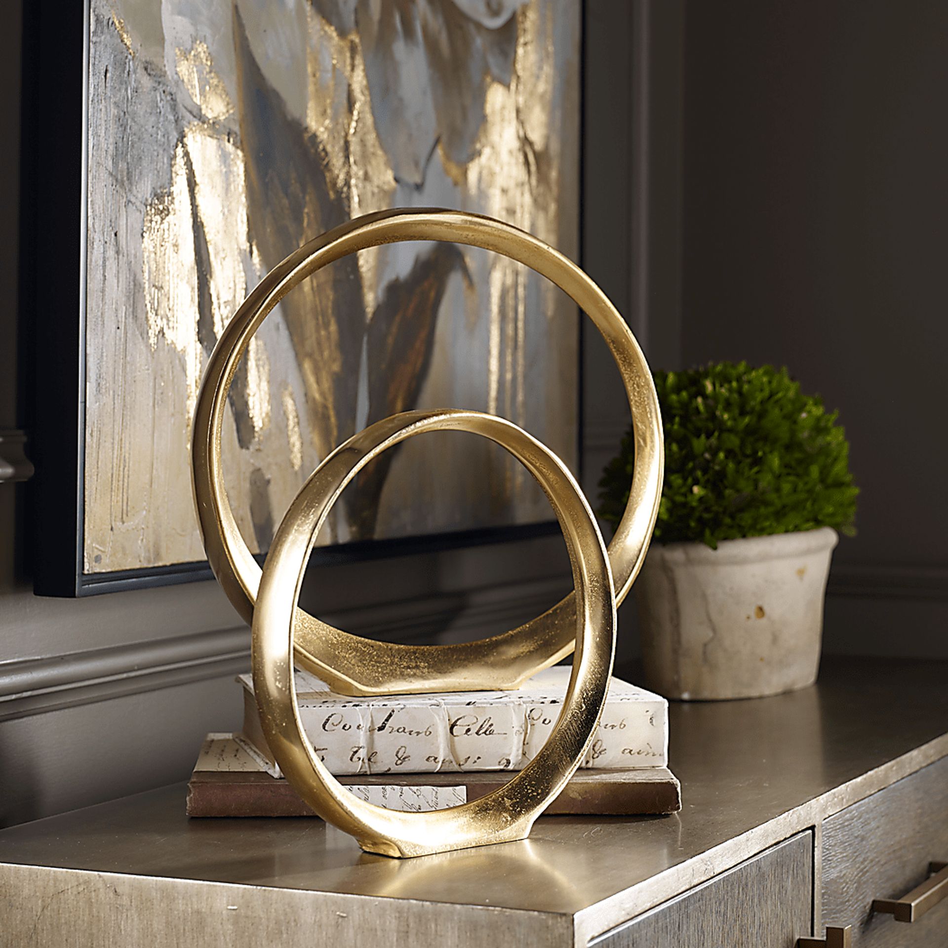 Ercie Gold Sculpture, Set of 2 - Image 5